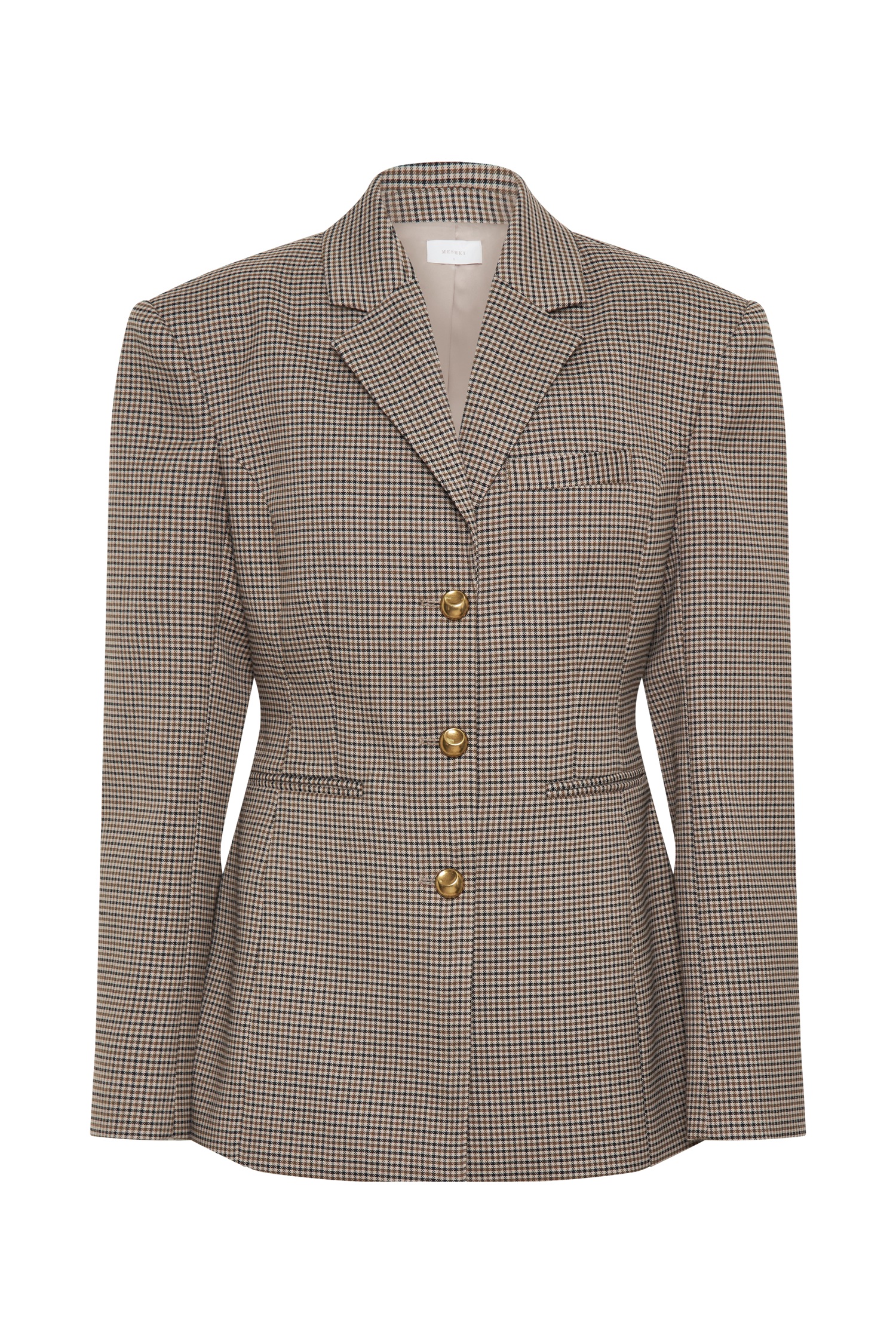 Mila Shaped Blazer - Tan Check #8
