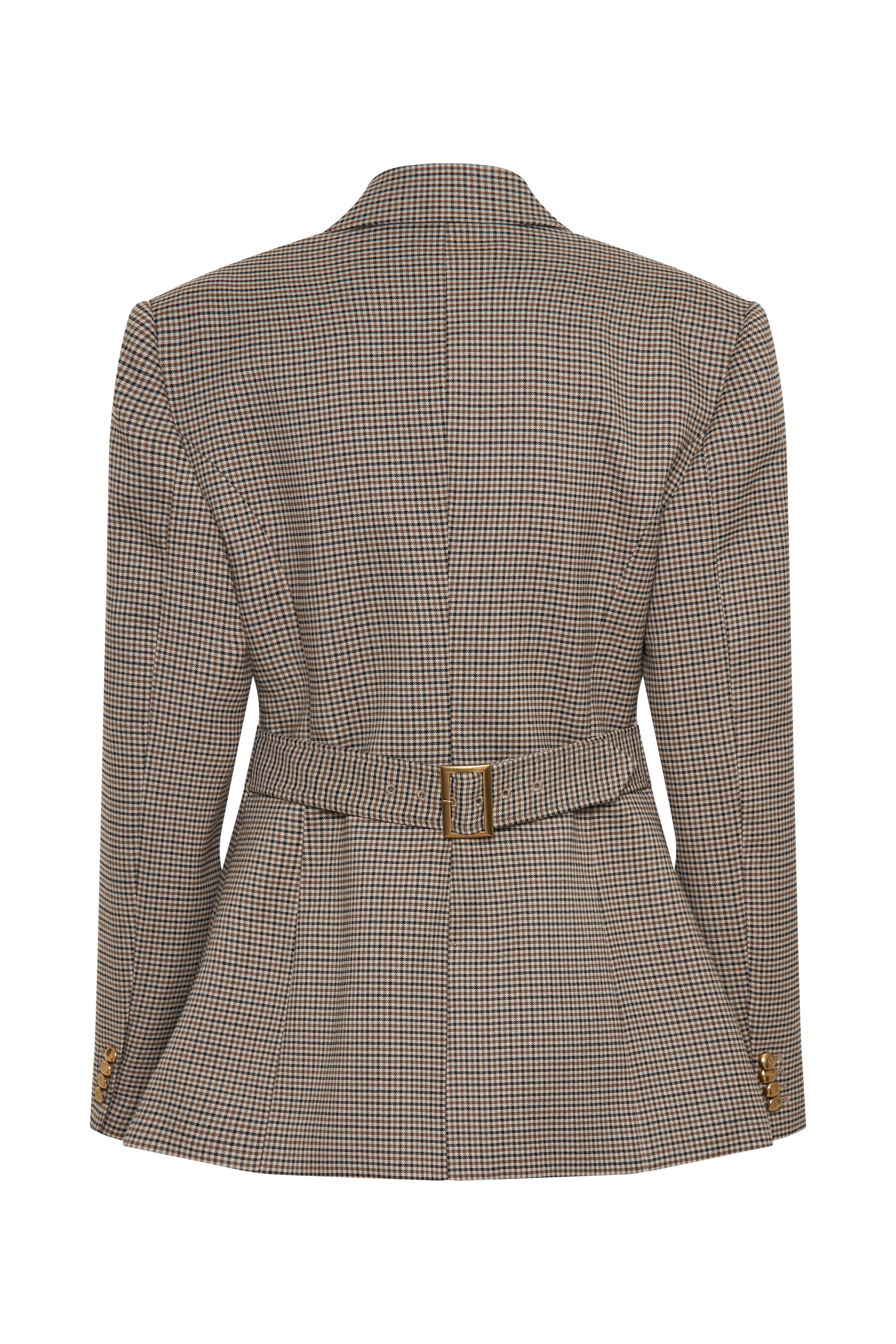 Mila Shaped Blazer - Tan Check #7