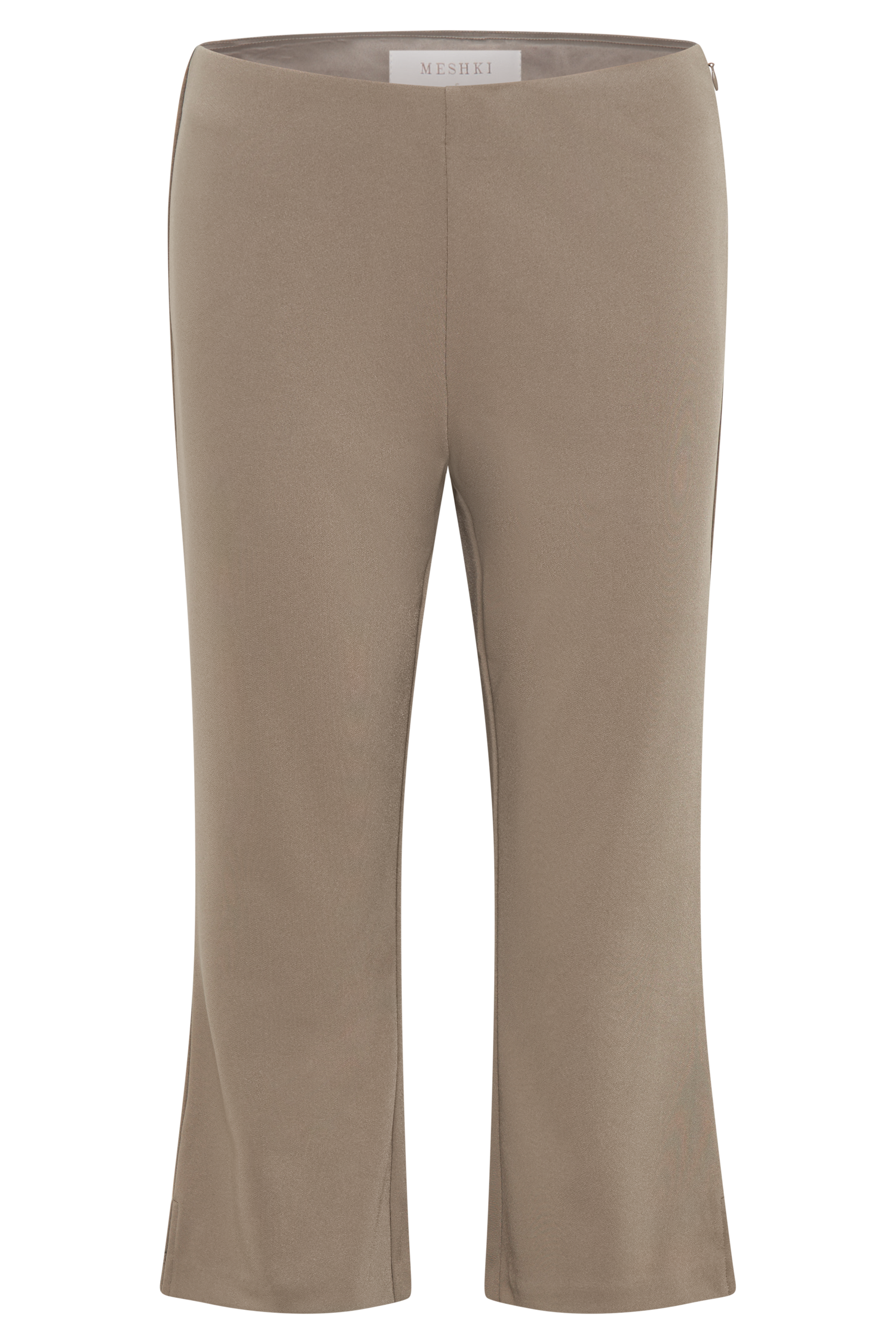 Layla Flared Crepe Capri Pants - Mushroom #9