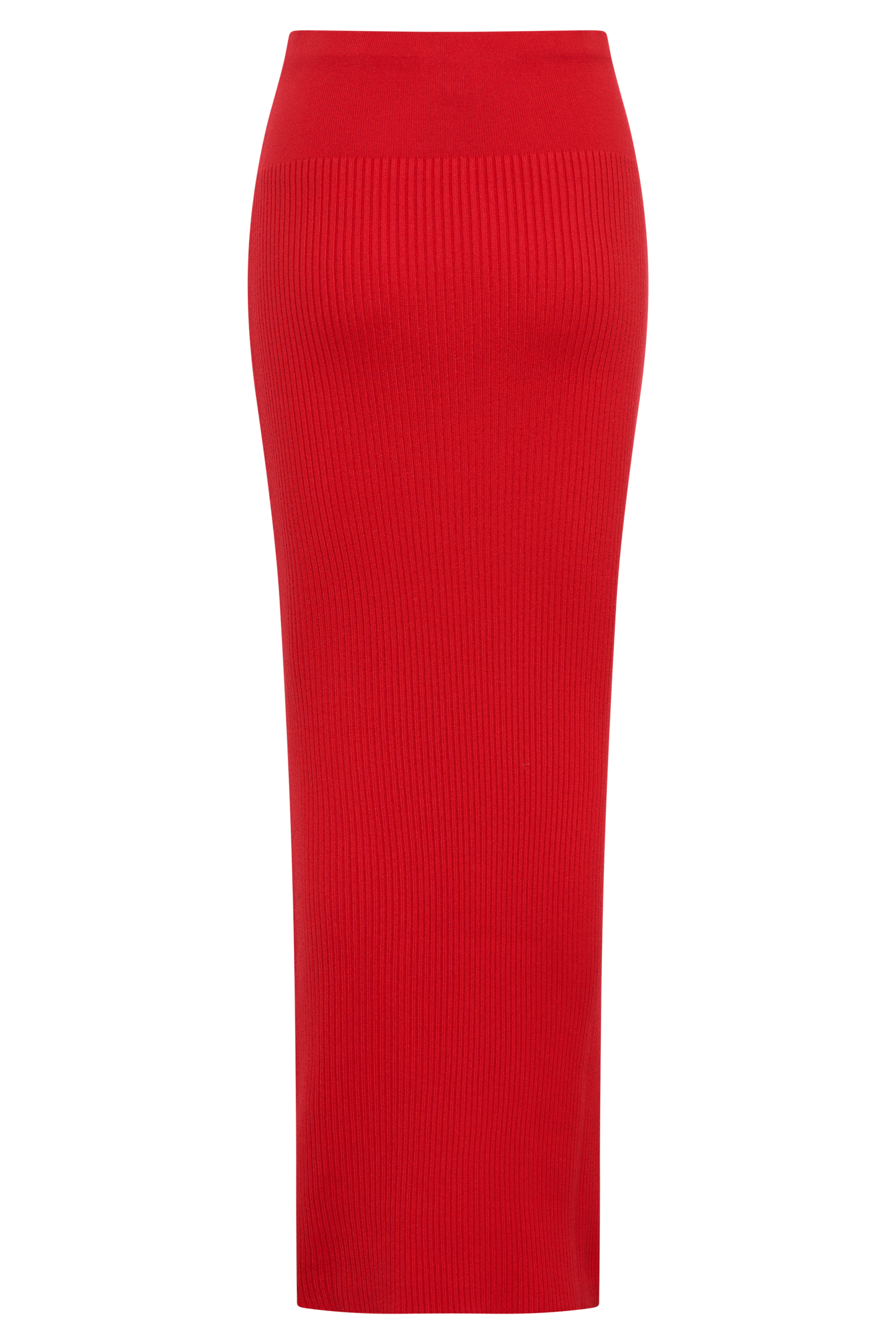 Mathilde Ribbed Knit Maxi Skirt - Ruby