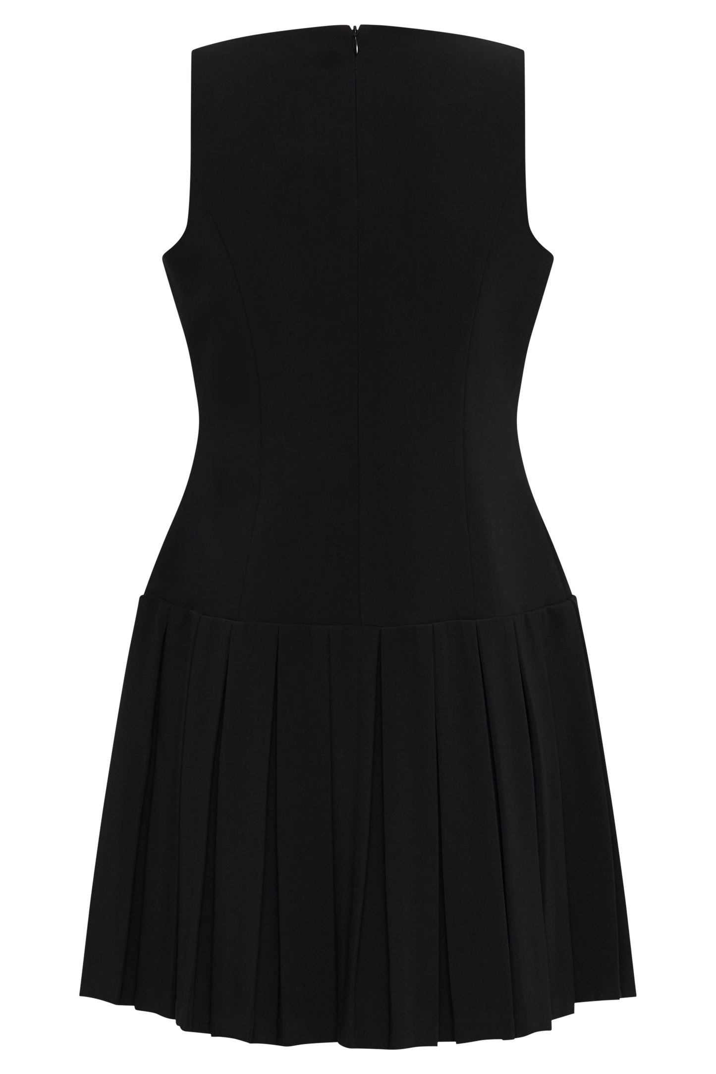 Mackenzie Sleeveless Pleated Mini Dress - Black