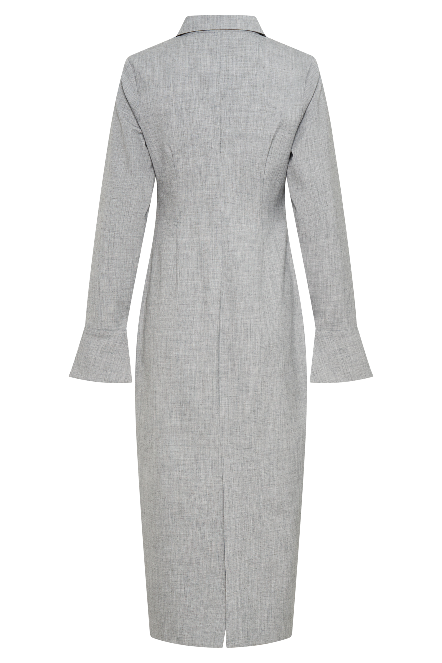 Dorian Fitted Shirt Midi Dress - Charcoal Marle #10