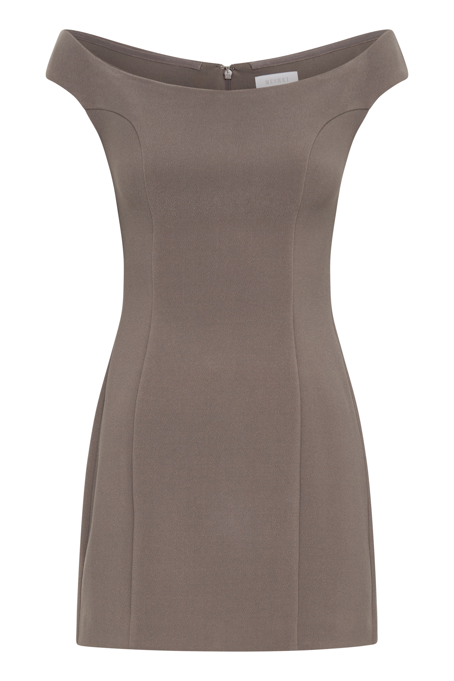 Cassidy Crepe Off Shoulder Mini Dress - Smoke #9