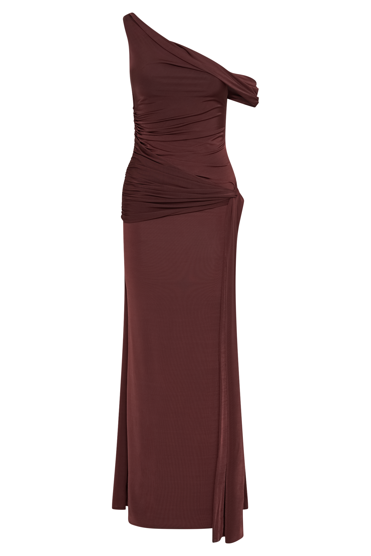 Aisnley Slinky Fishtail Maxi Dress - Mahogany