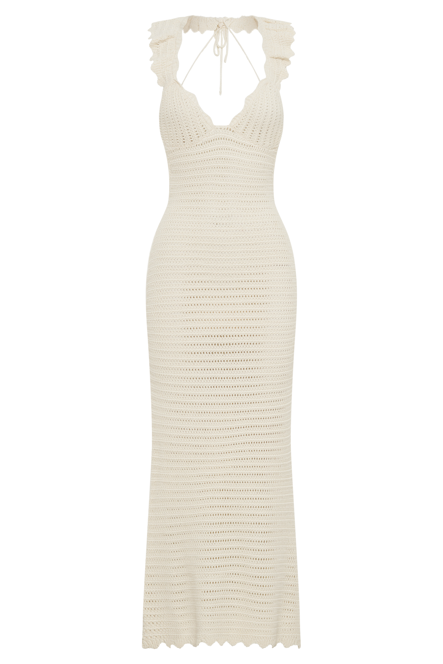 Perpetua Knit Contrast Maxi Dress - Cream