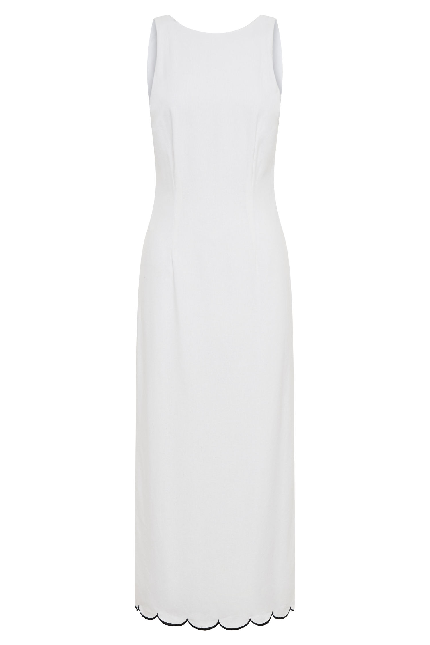Sofiane Scalloped Linen Midi Dress - Ivory #9