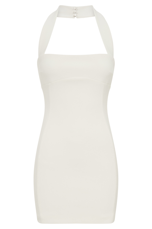 Amelita Suiting Halter Mini Dress - Ivory