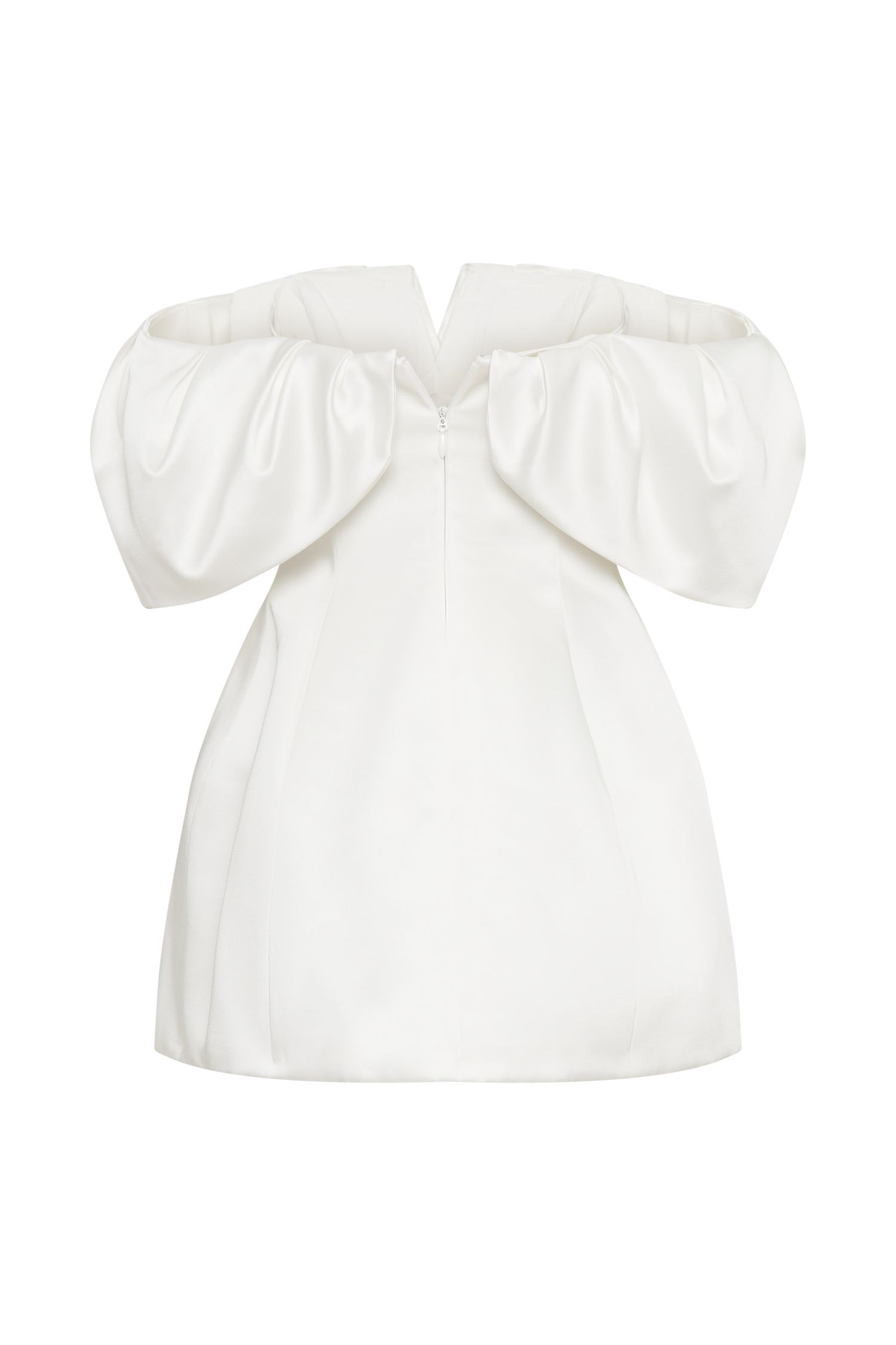 Portia Off Shoulder Satin Corset Dress - White #9