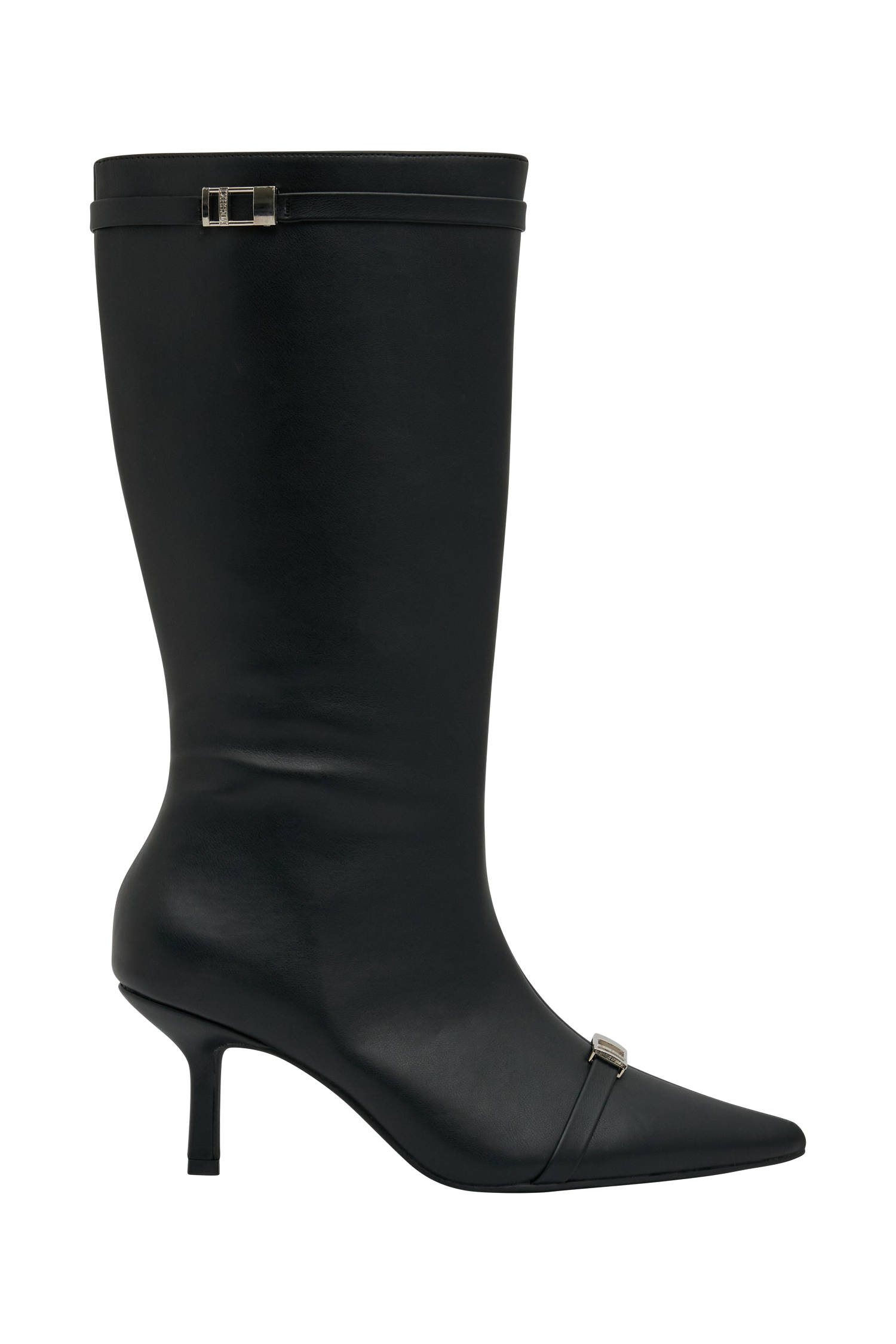 Astra Faux Leather Buckle Boot - Black #9