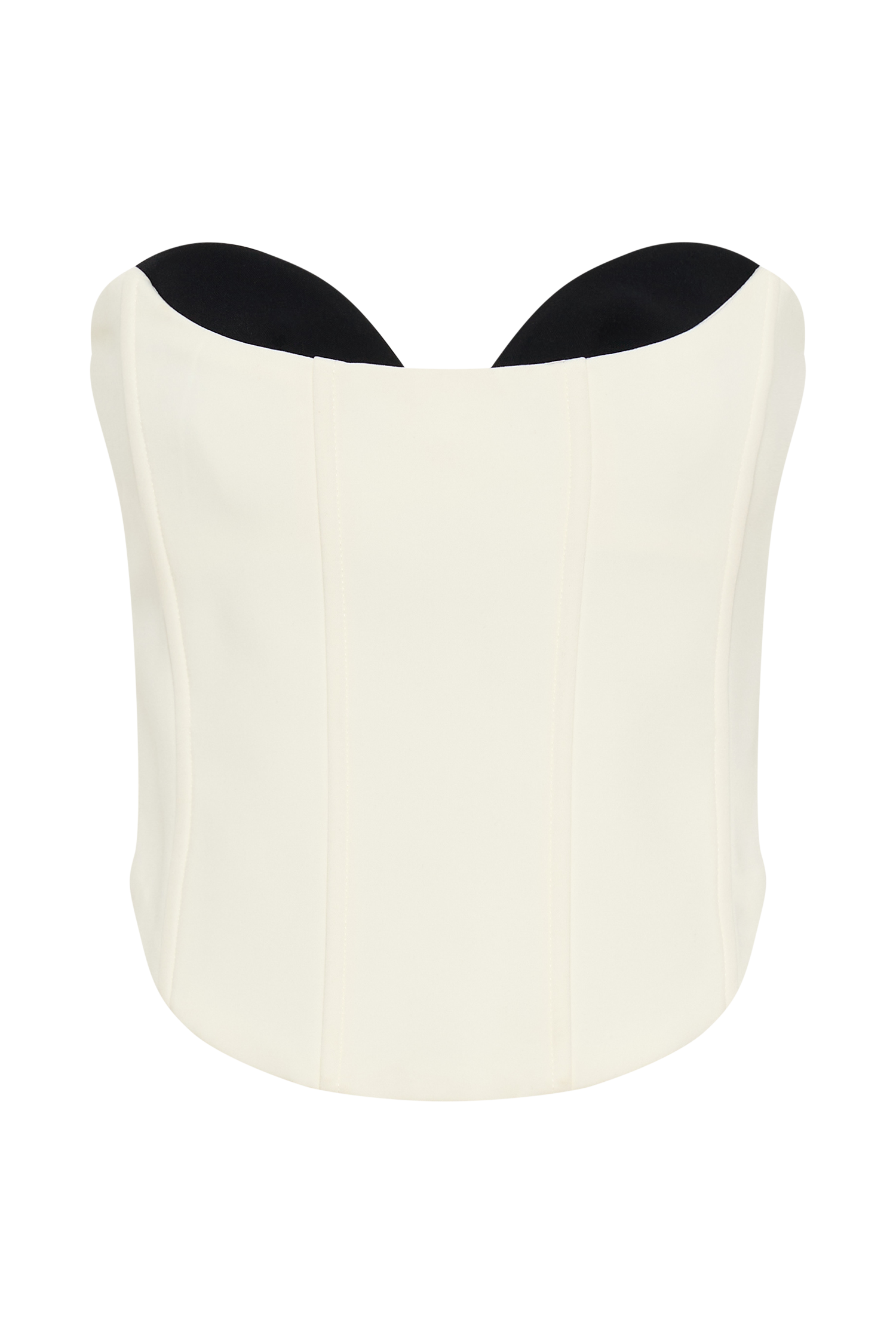 Oceane Contrast Suiting Strapless Corset - White #9