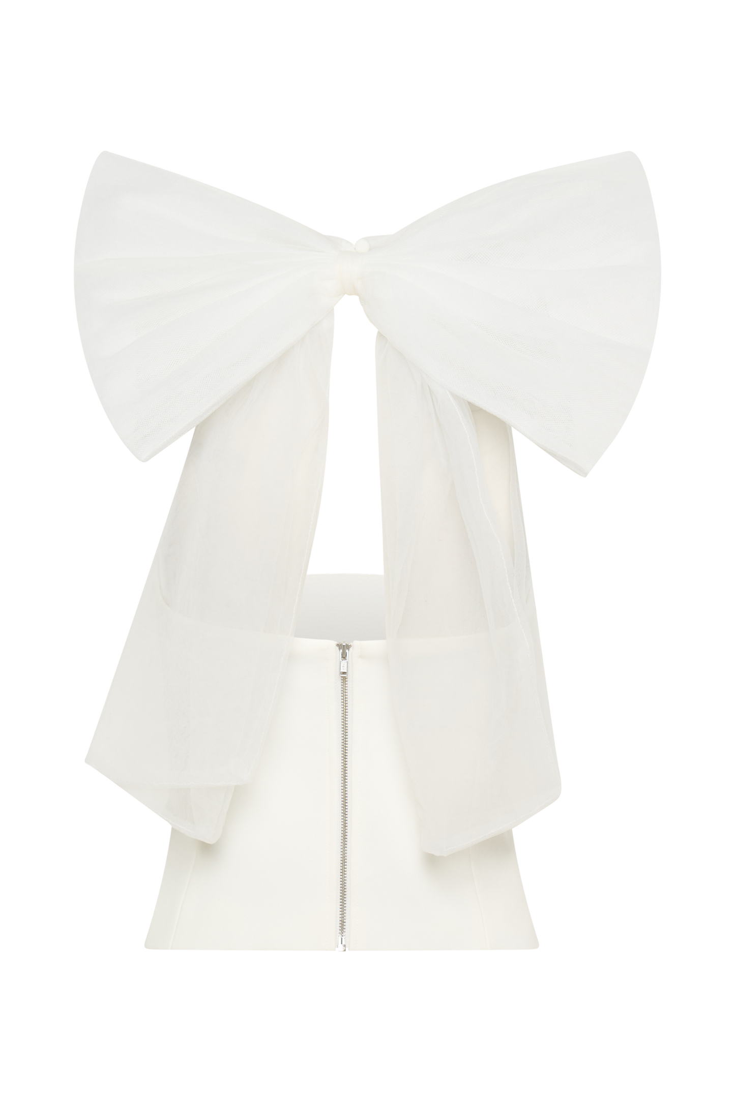 Maryam Tulle Bow Top - White