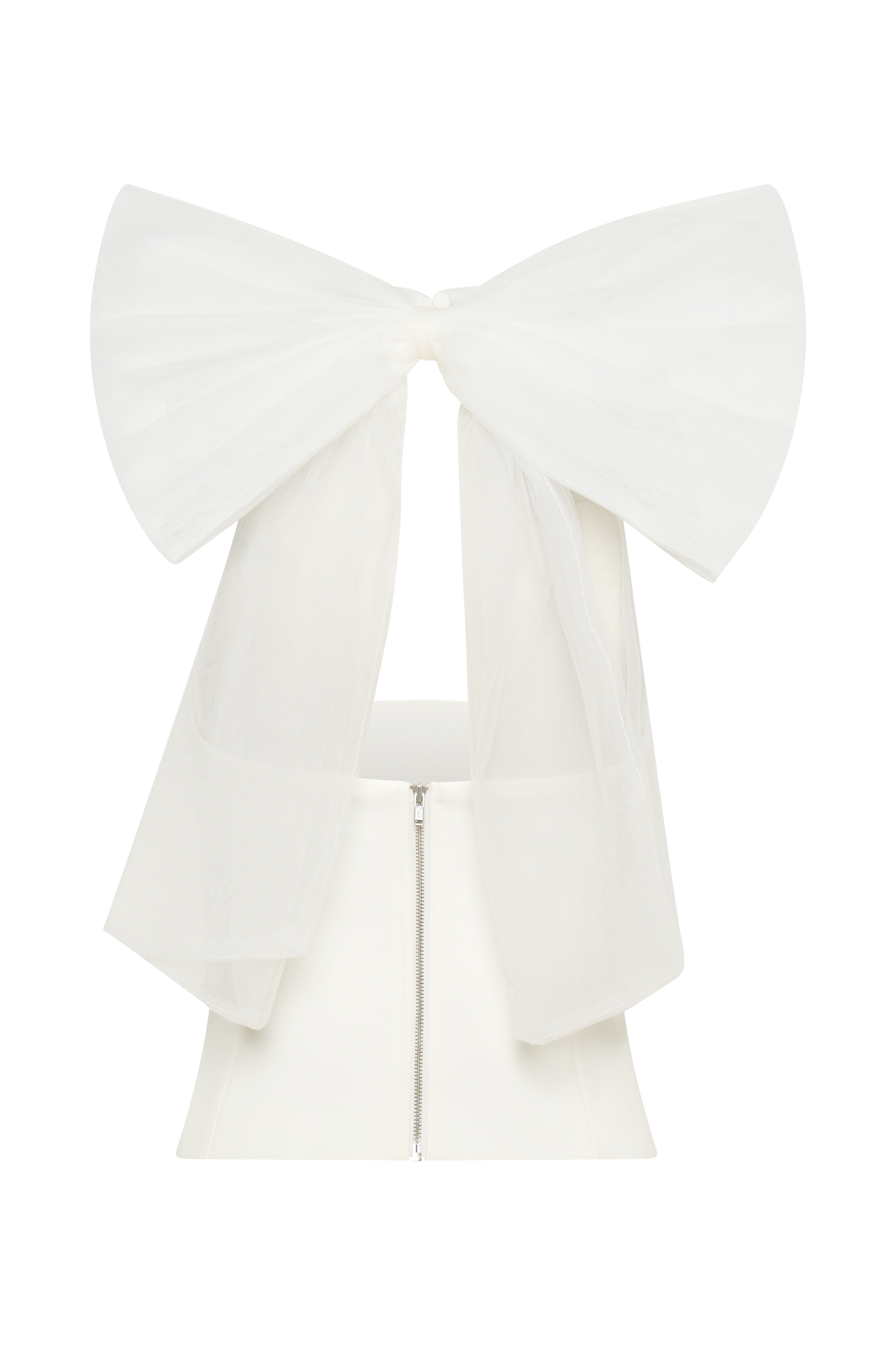 Maryam Tulle Bow Top - White #10
