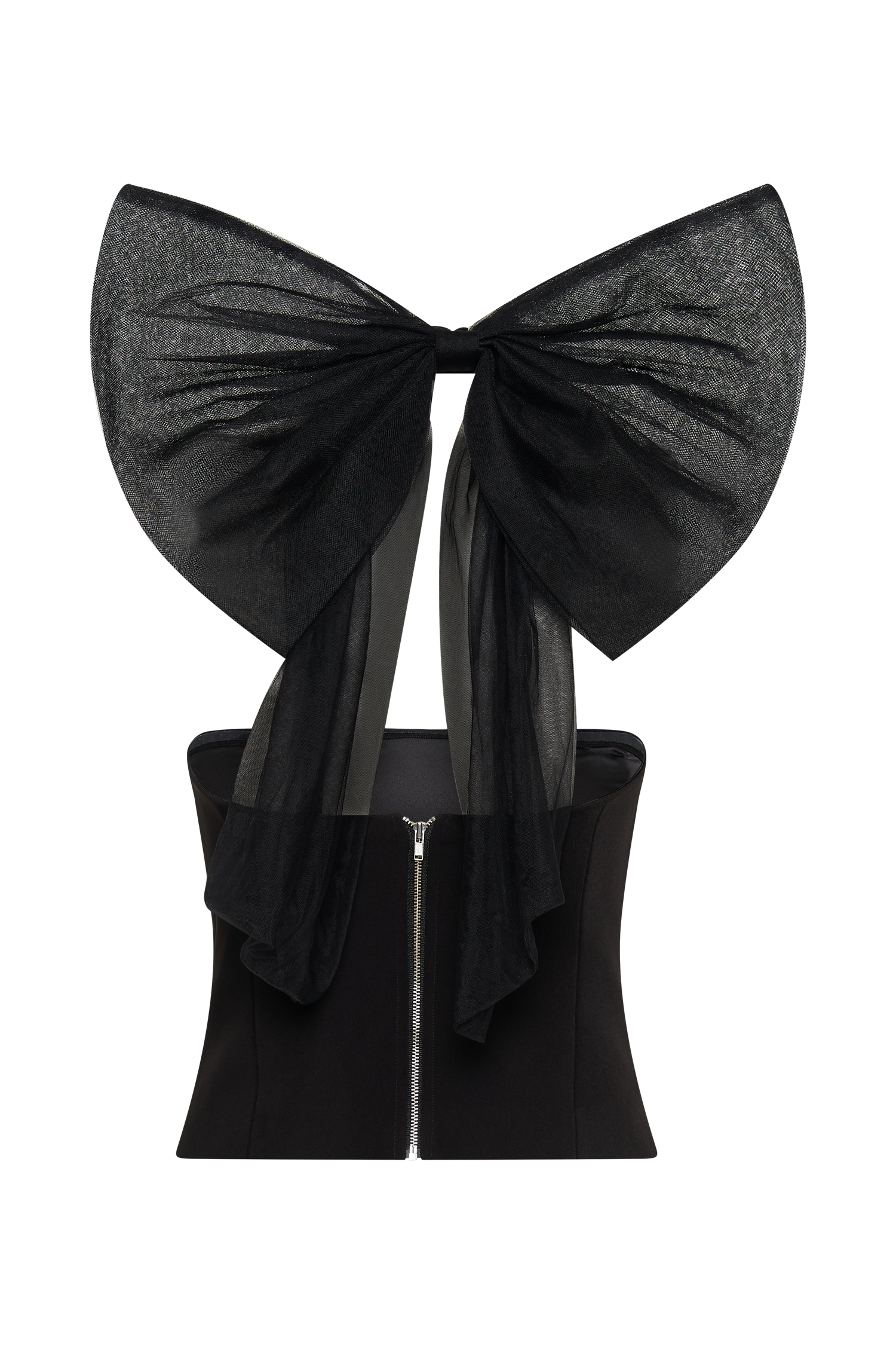 Maryam Tulle Bow Top - Black #7