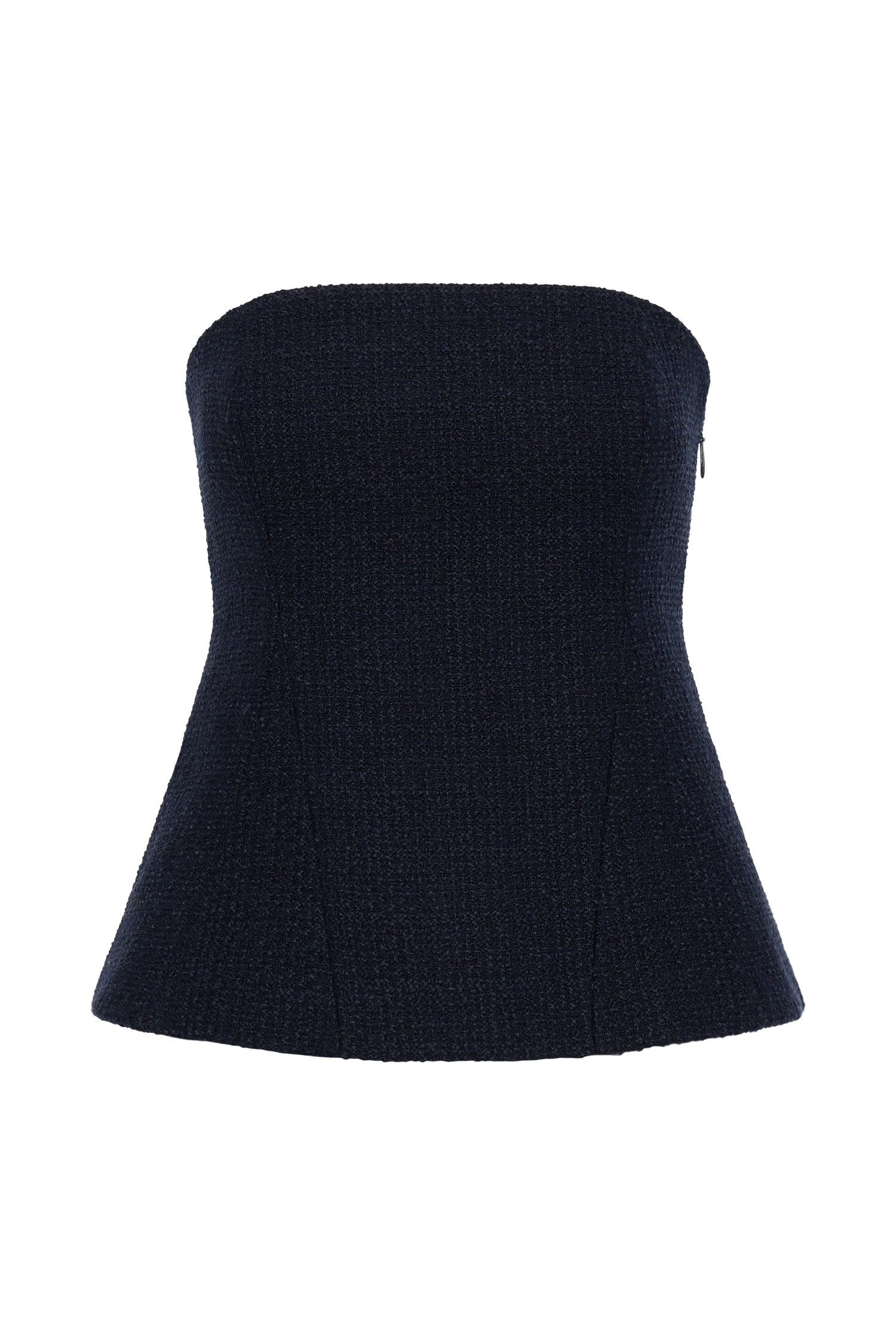 Cyrus Strapless Boucle Top - Navy #8
