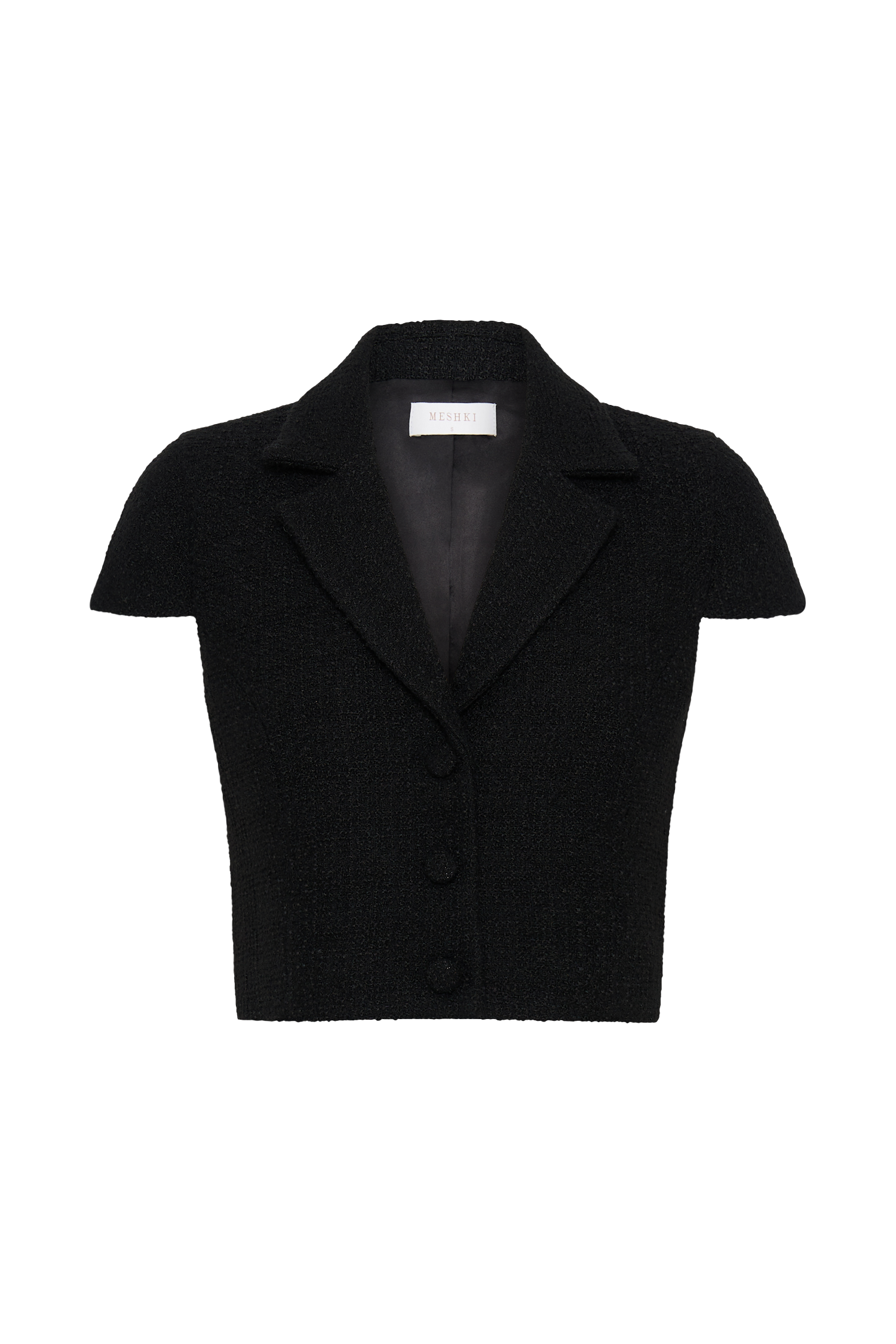 Parisa Boucle Button Up Top - Black #9