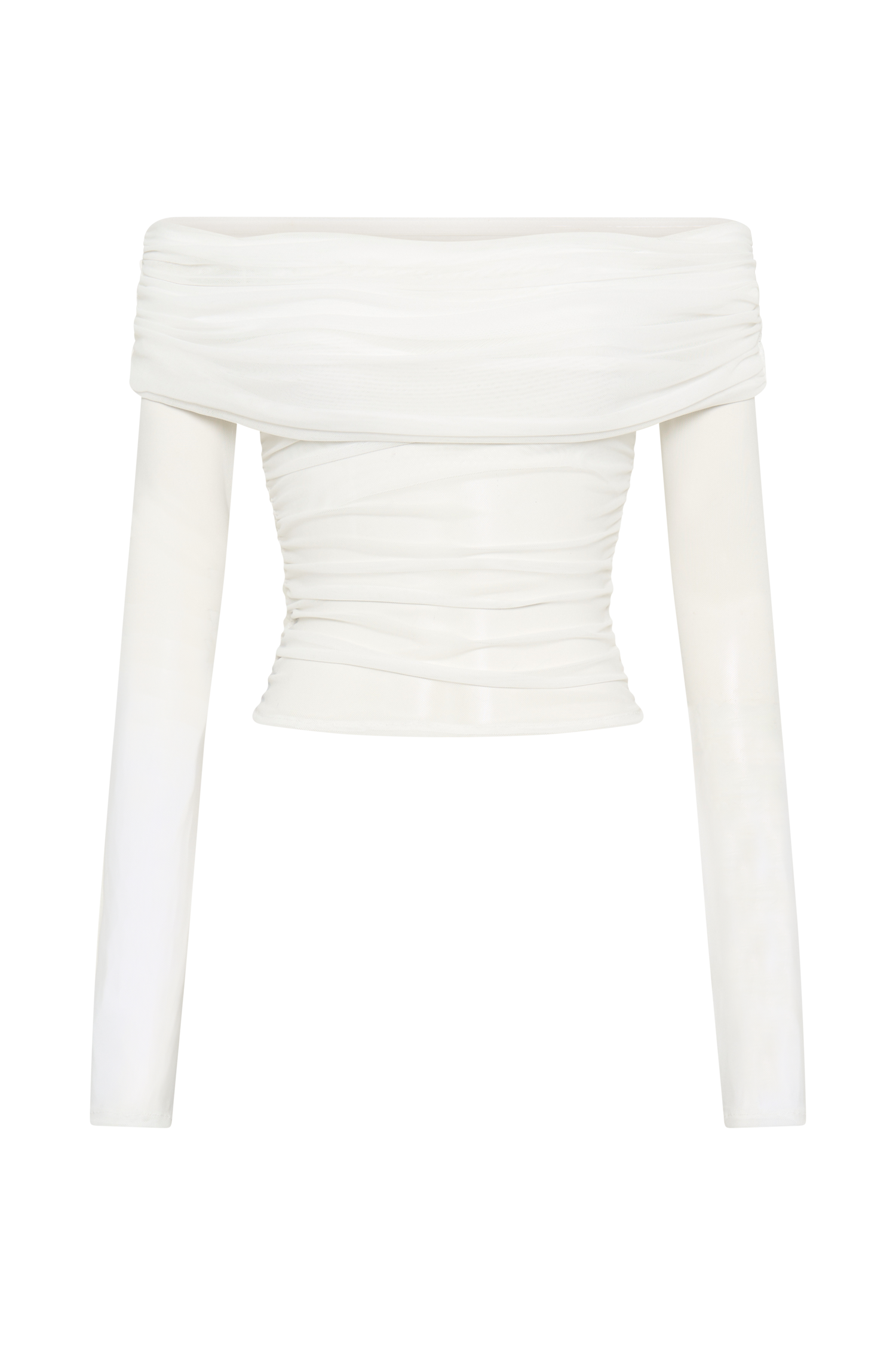 Lucinda Recycled Nylon Off Shoulder Top - White #12