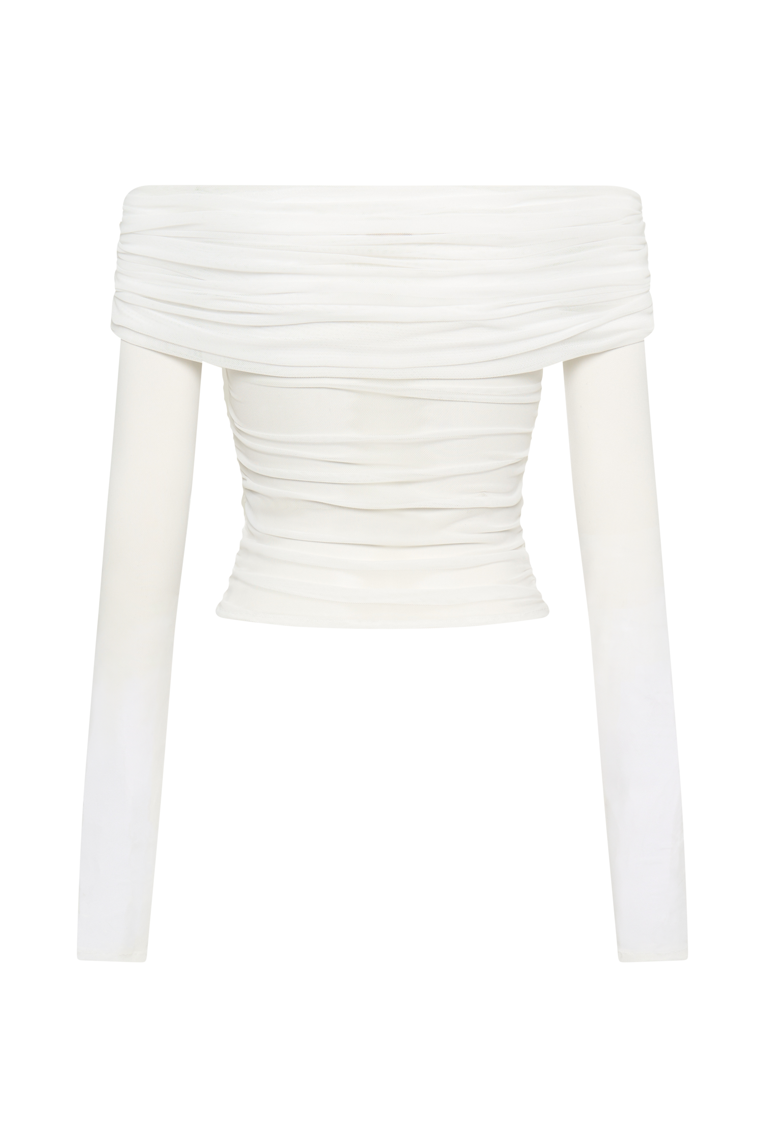 Lucinda Recycled Nylon Off Shoulder Top - White #11