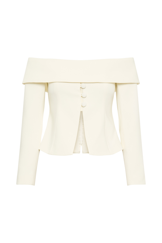 Celene Off Shoulder Jacket - Ivory