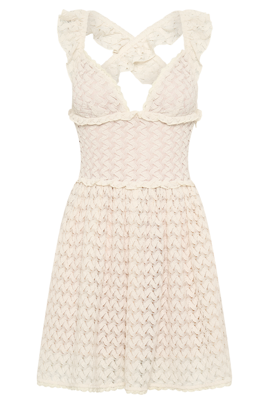 Ezra Lace Mini Dress - Ivory