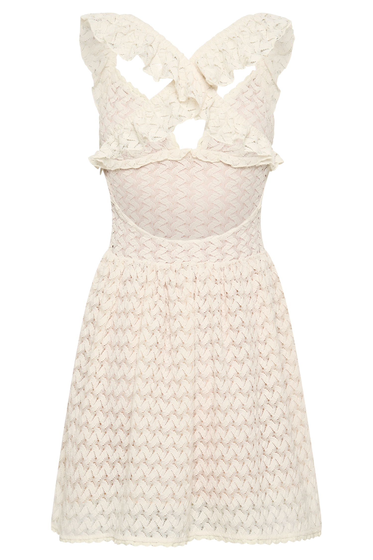 Ezra Lace Mini Dress - Ivory #7