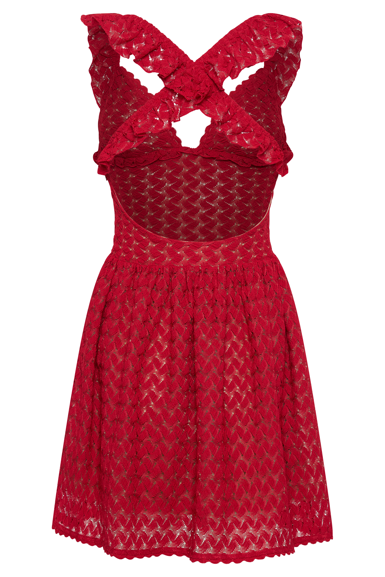 Ezra Lace Mini Dress - Deep Red #7
