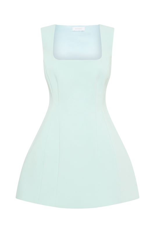 Lysandre Crepe Mini Dress - Ice Blue