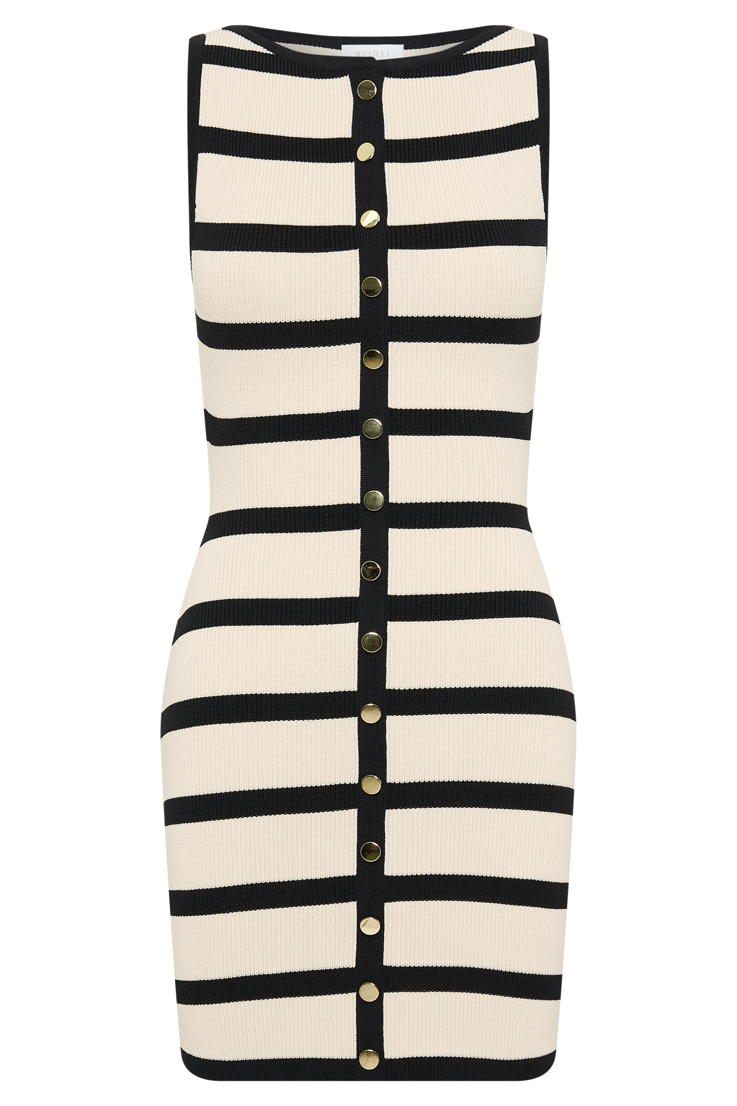 Sawyer Stripe Knit Mini Dress - Black/Cream