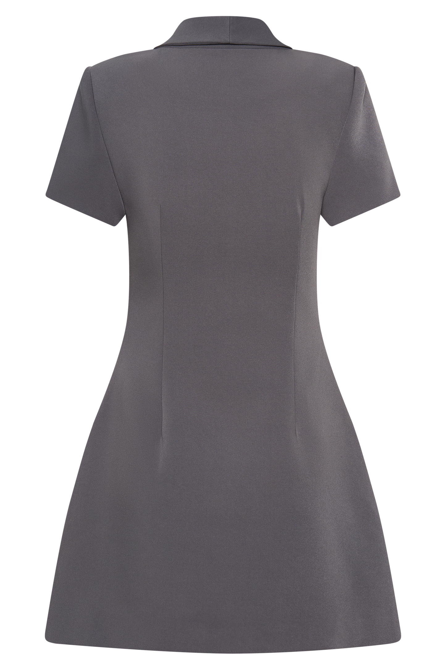 Paolina Collared Suiting Mini Dress - Charcoal