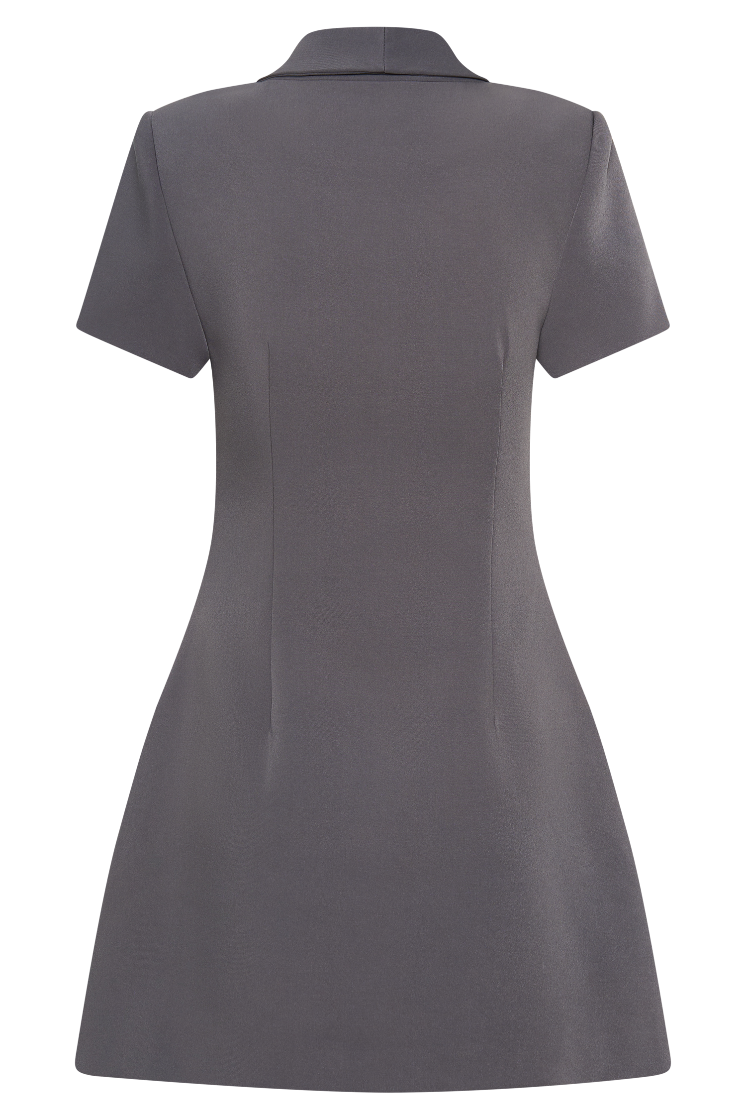 Paolina Collared Suiting Mini Dress - Charcoal #9