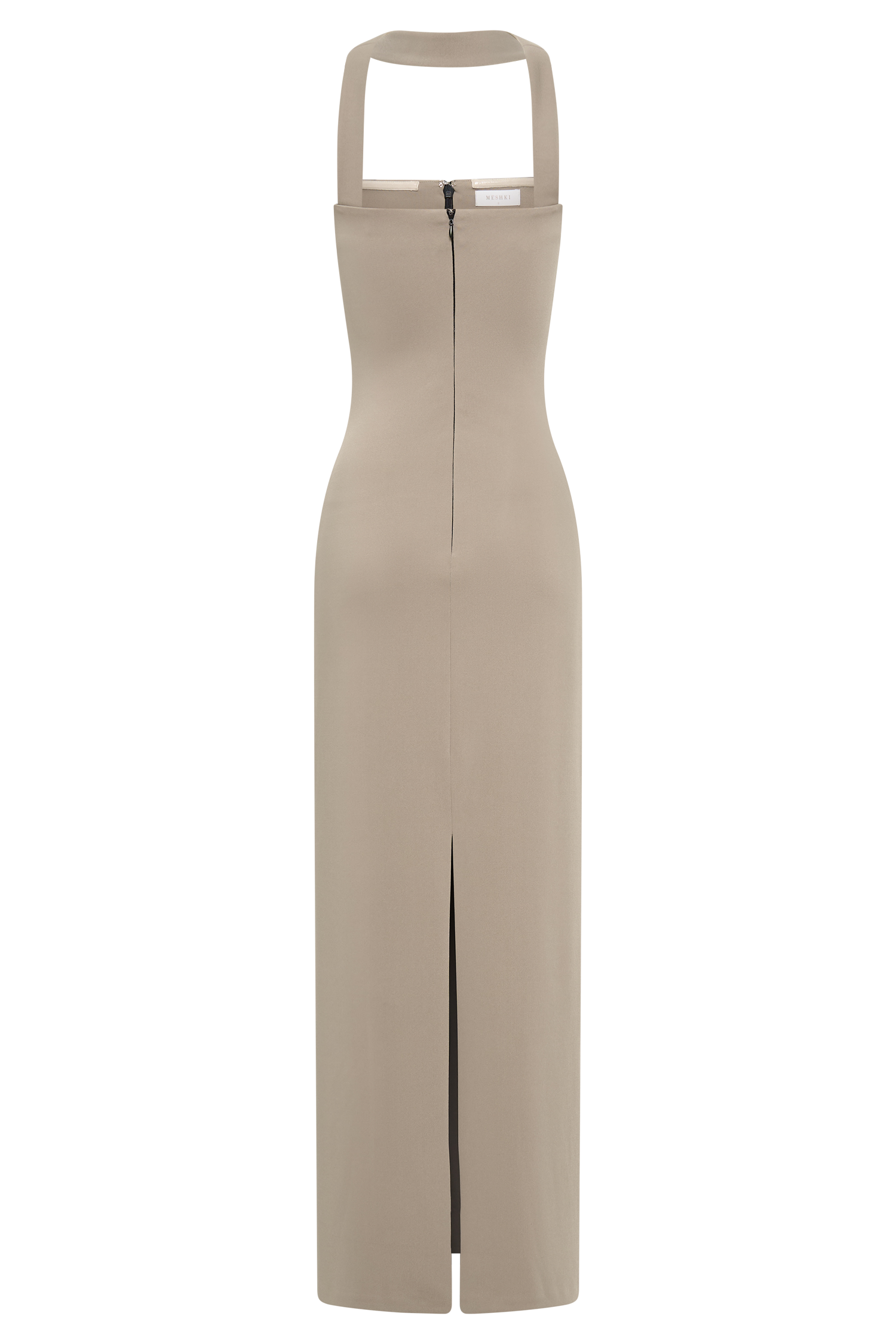 Velma Halter Collar Maxi Dress - Mushroom #6