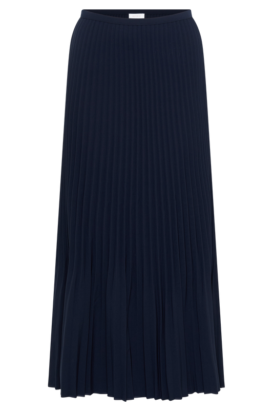 Twyla Pleated Suiting Maxi Skirt - Navy