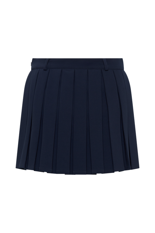 Mura Pleated Mini Skirt - Navy