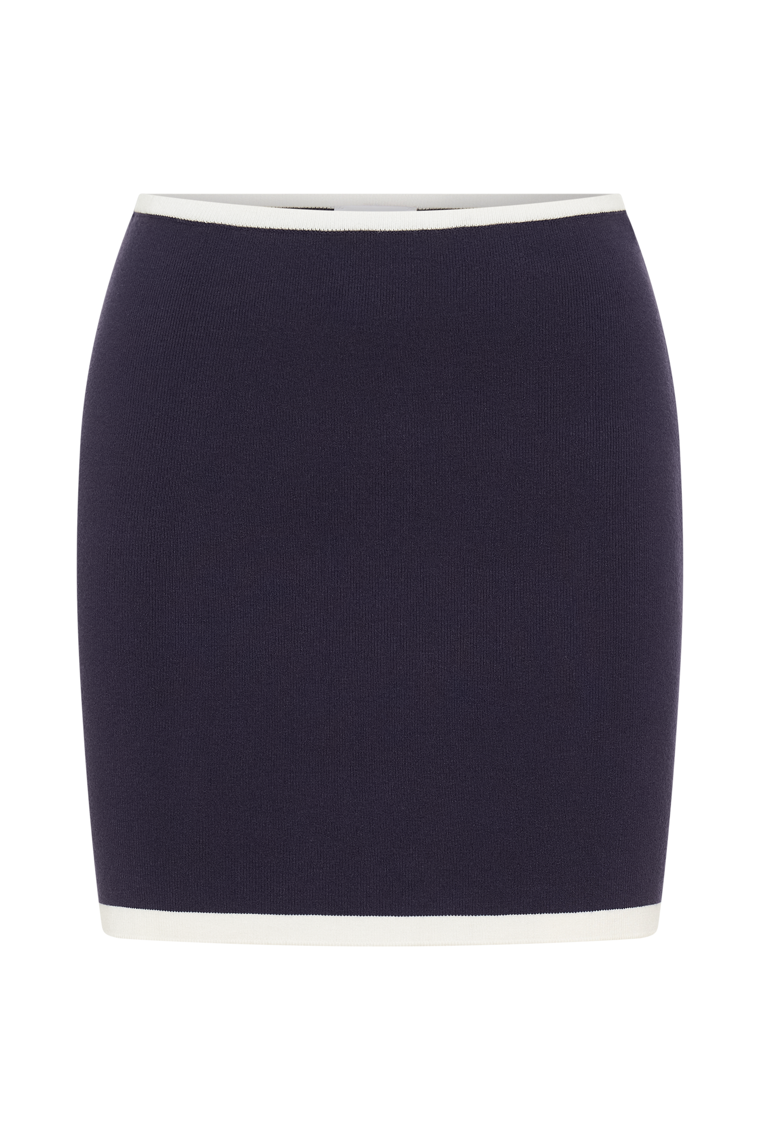 Becky Contrast Knit Mini Skirt - Navy & Ivory #11
