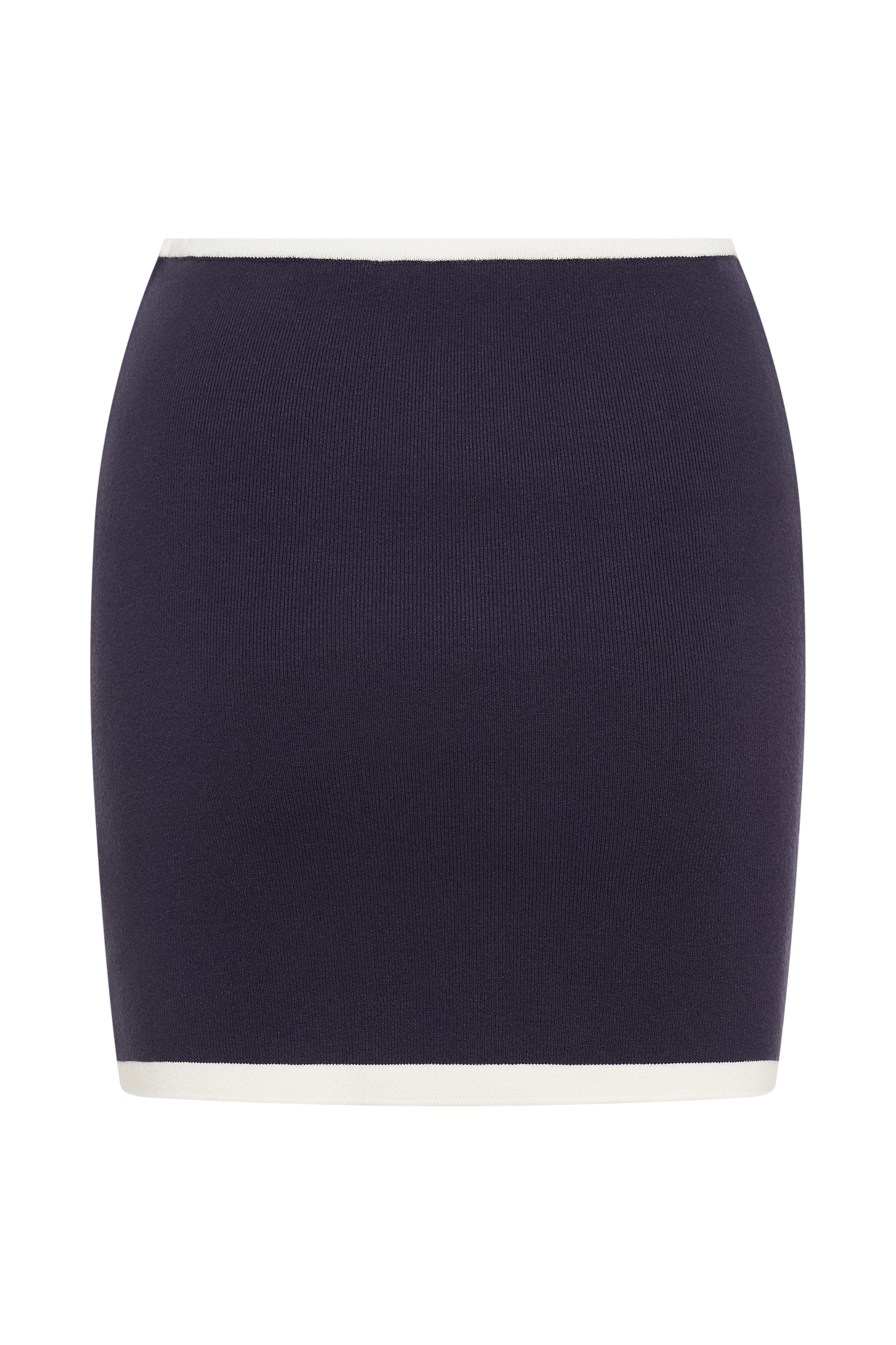 Becky Contrast Knit Mini Skirt - Navy & Ivory