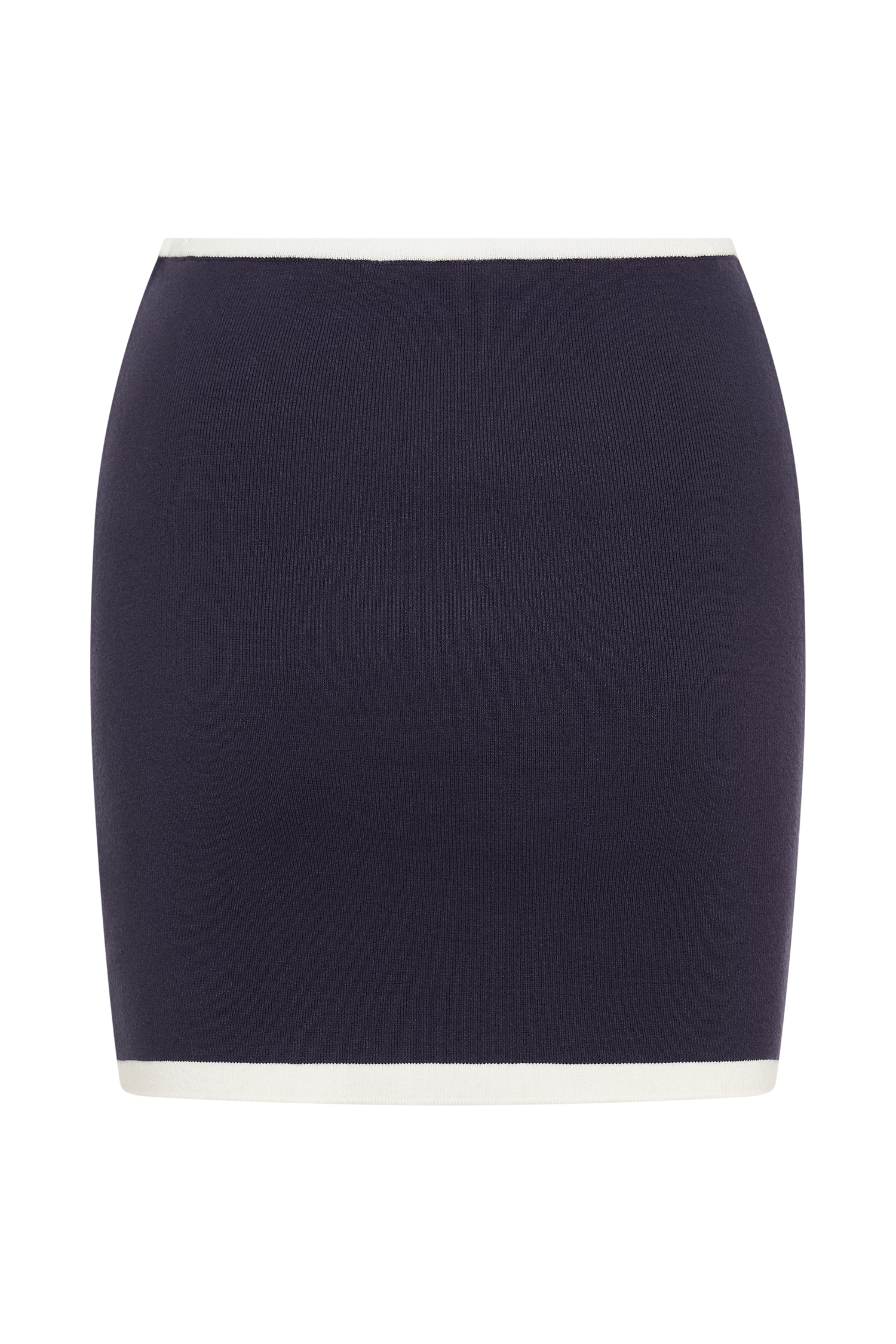 Becky Contrast Knit Mini Skirt - Navy & Ivory #10