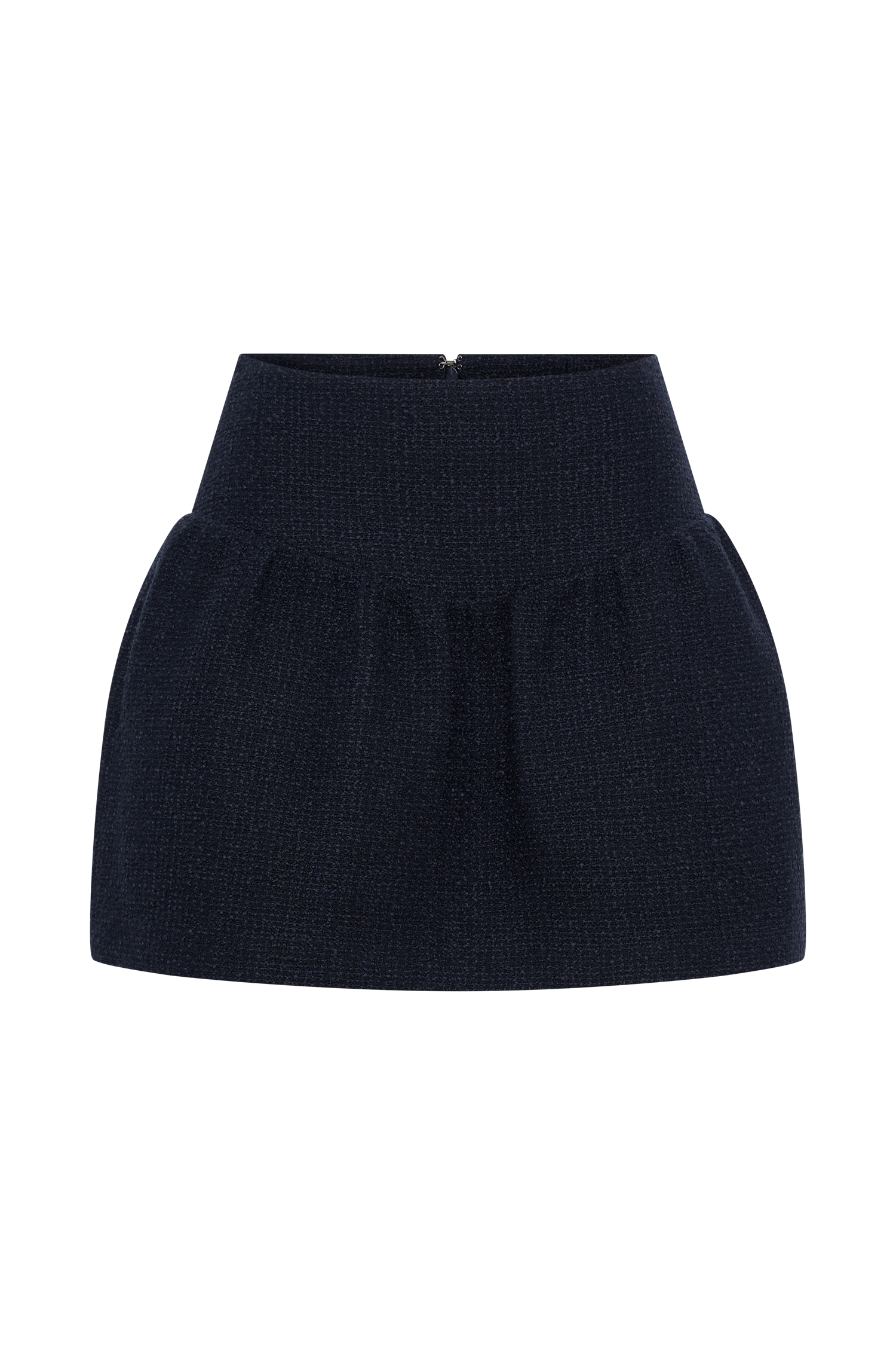 Cyrus Gathered Boucle Mini Skirt - Navy #10