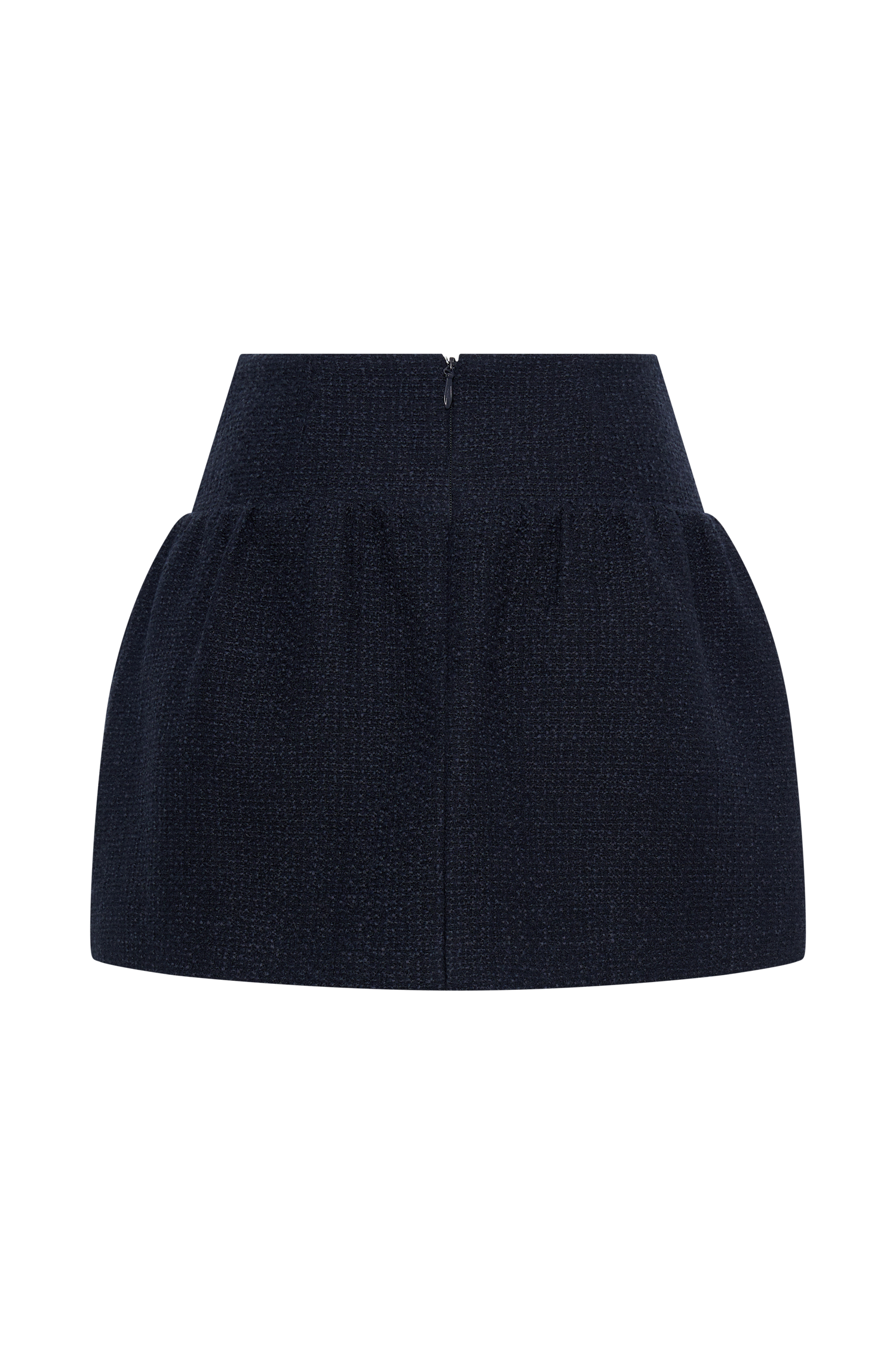 Cyrus Gathered Boucle Mini Skirt - Navy #9