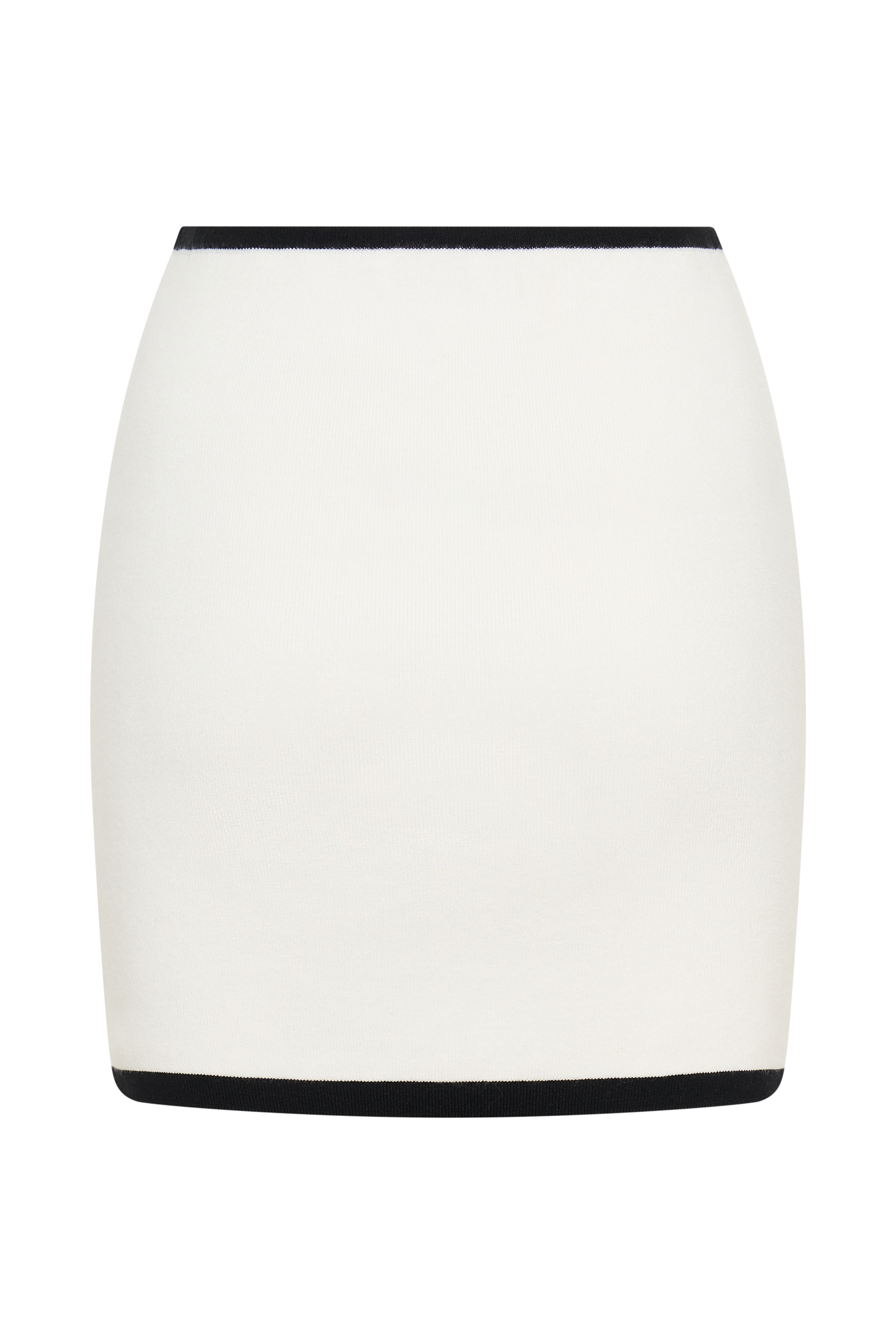 Becky Contrast Knit Mini Skirt - Ivory & Black