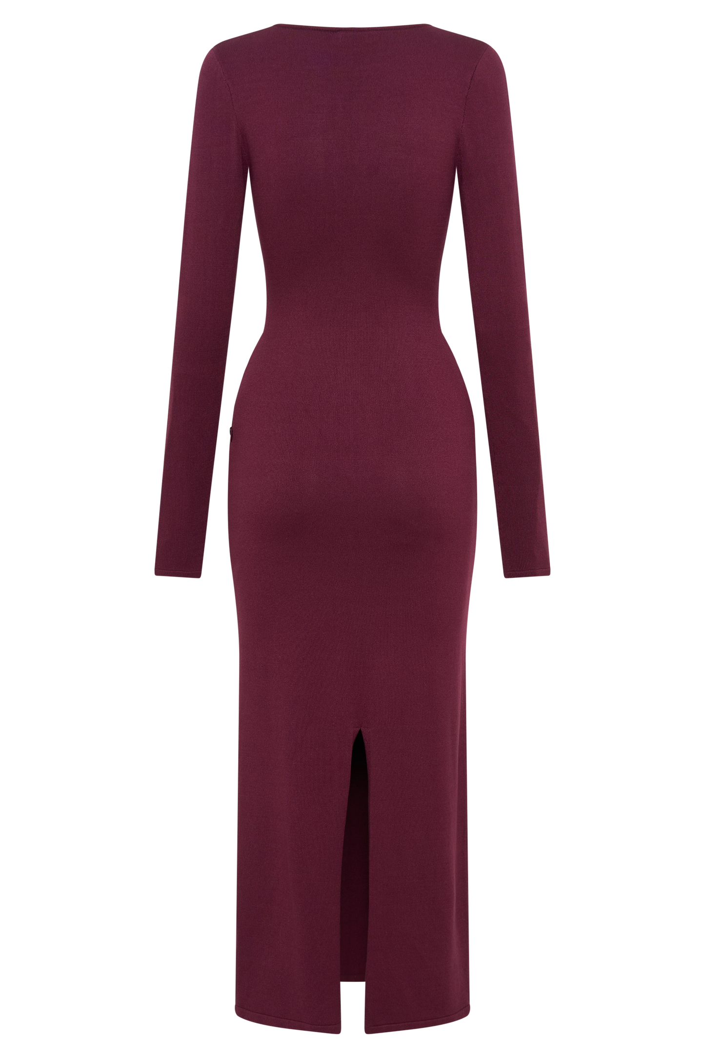 Maria Long Sleeve Buttoned Knit Maxi Dress - Plum