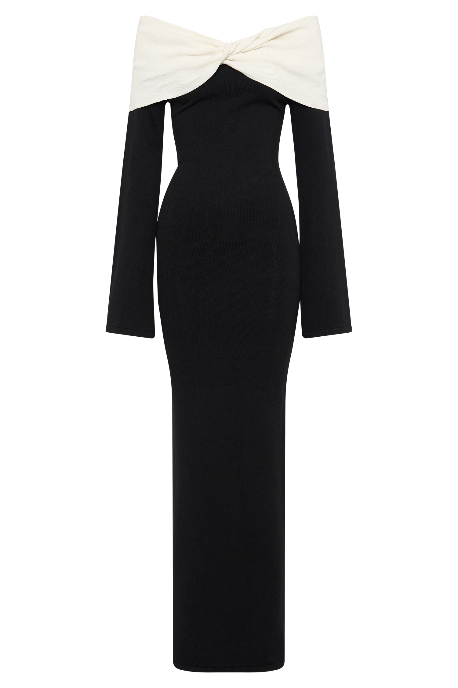 Yoko Contrast Knit Maxi Dress - Black/White #6