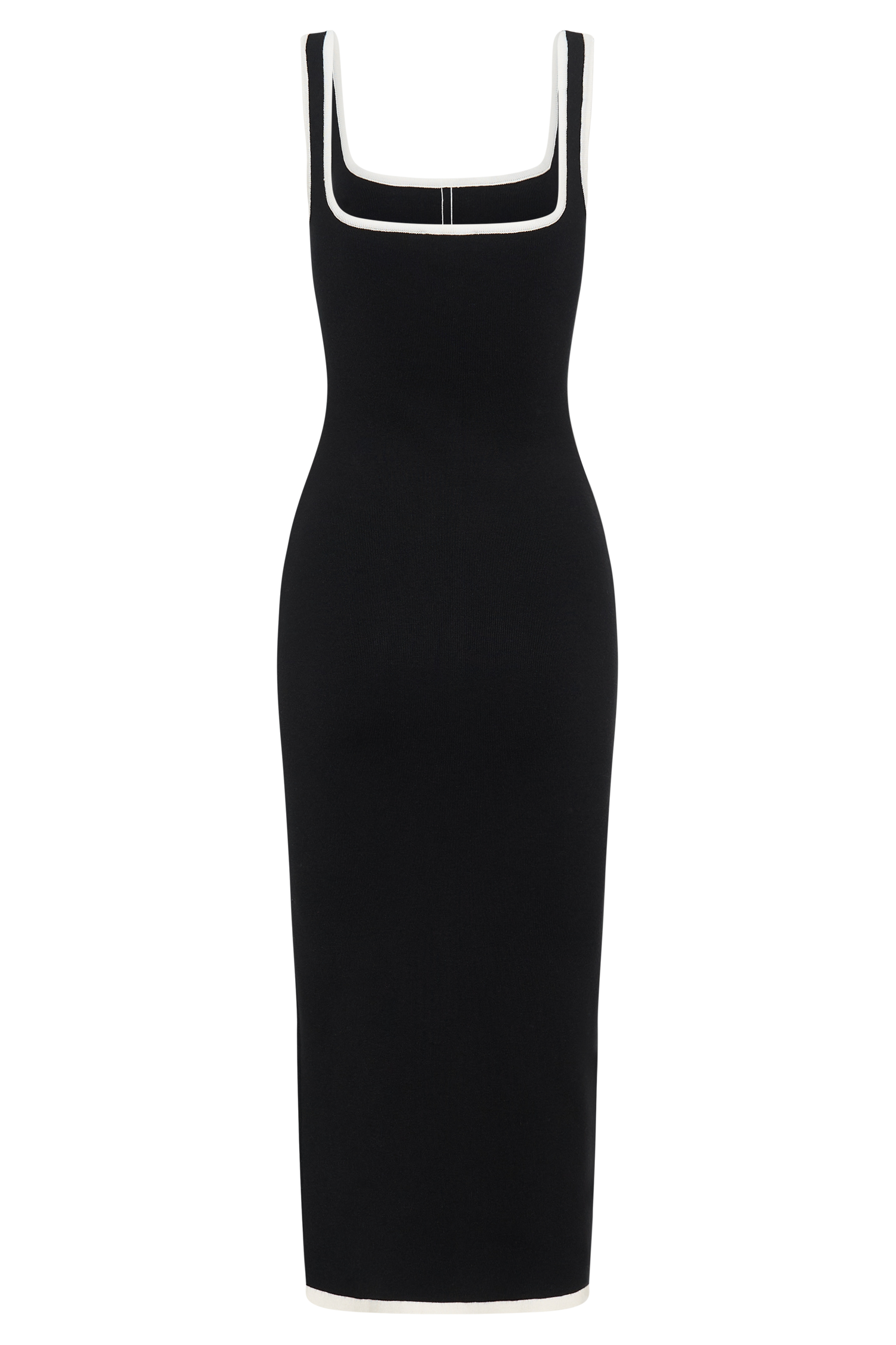 Eimear Contrast Knit Midi Dress - Black/White #9