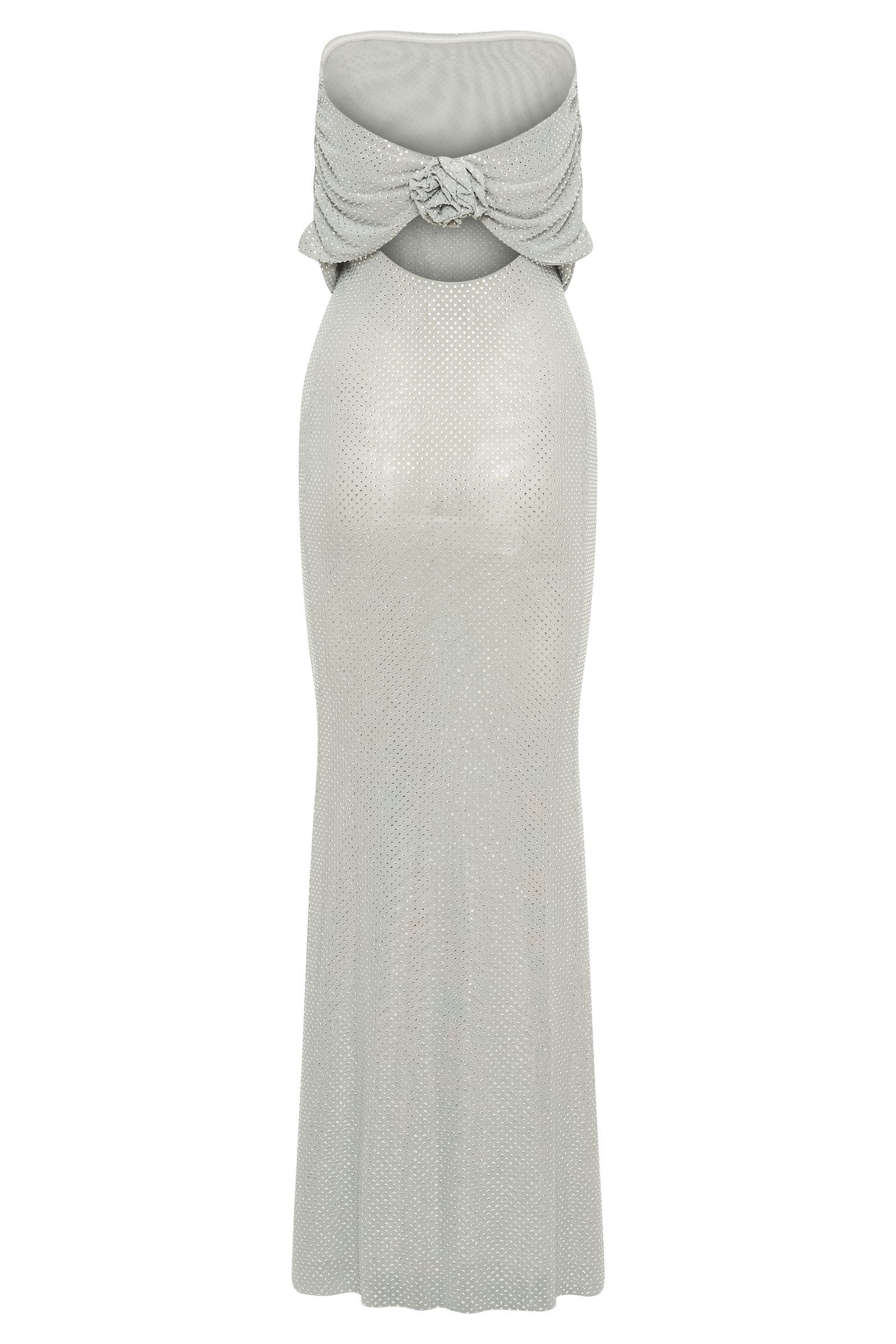 Arna Off Shoulder Diamante Maxi Dress - Silver #10