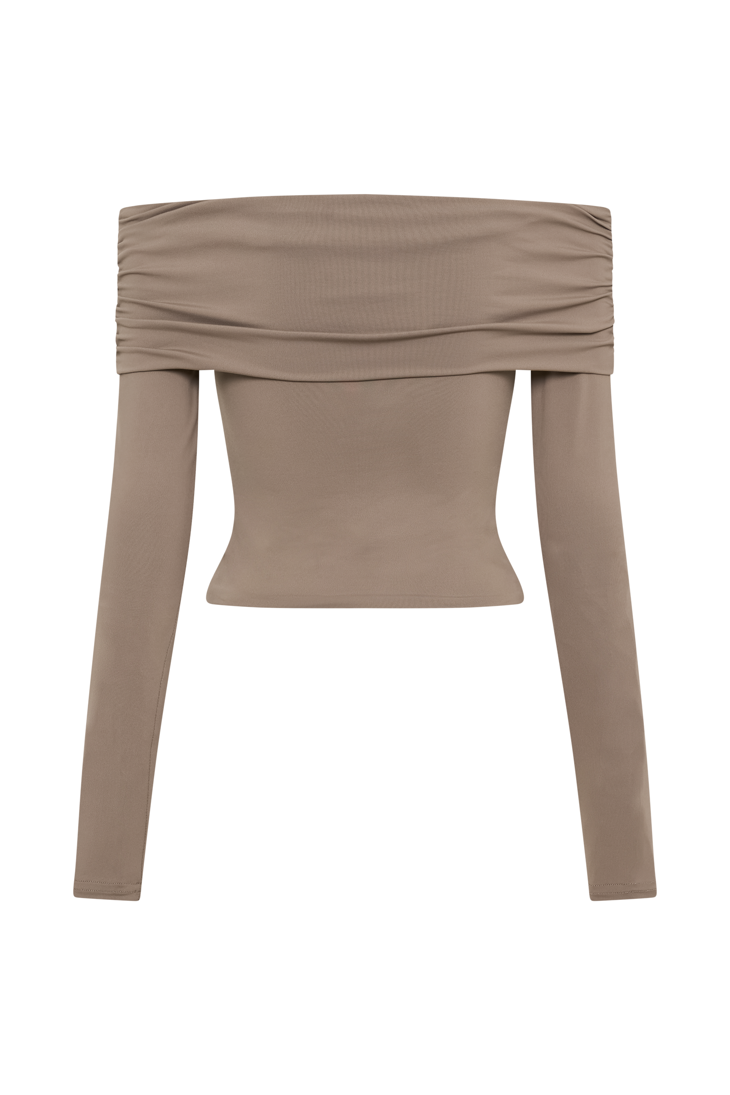 Lucinda Recycled Nylon Off Shoulder Top - Coco | MESHKI UK