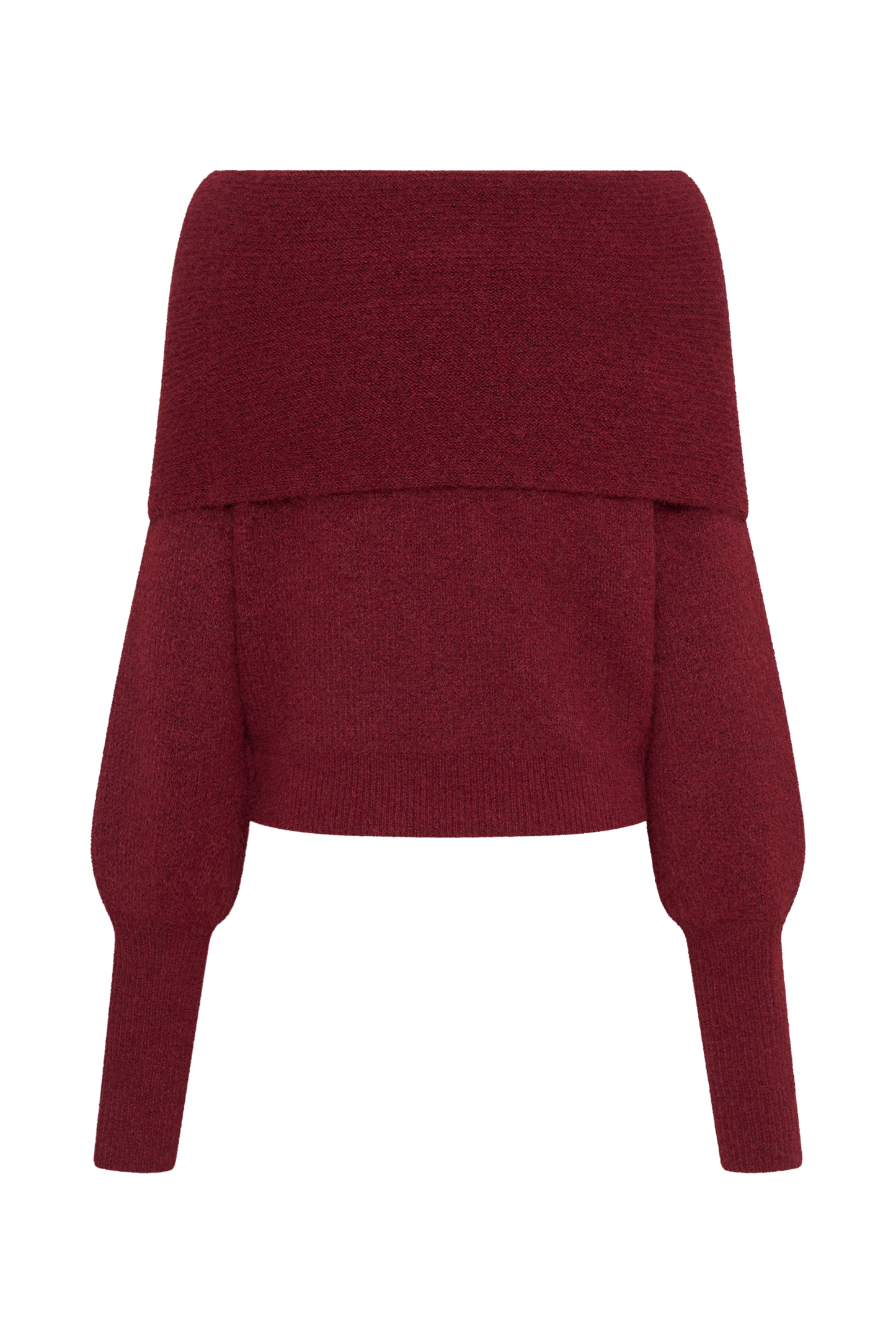 Charlotte Off Shoulder Knit Long Sleeve Top - Merlot