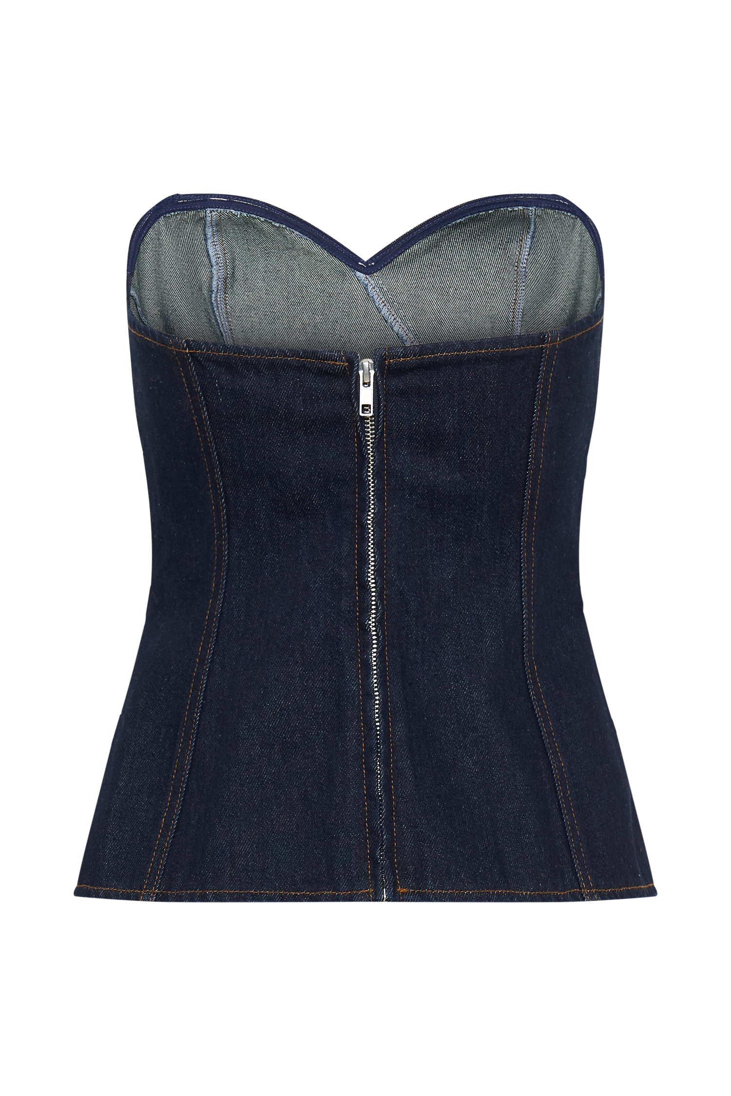 Sylas Strapless Buckle Denim Top - Indigo Blue #10