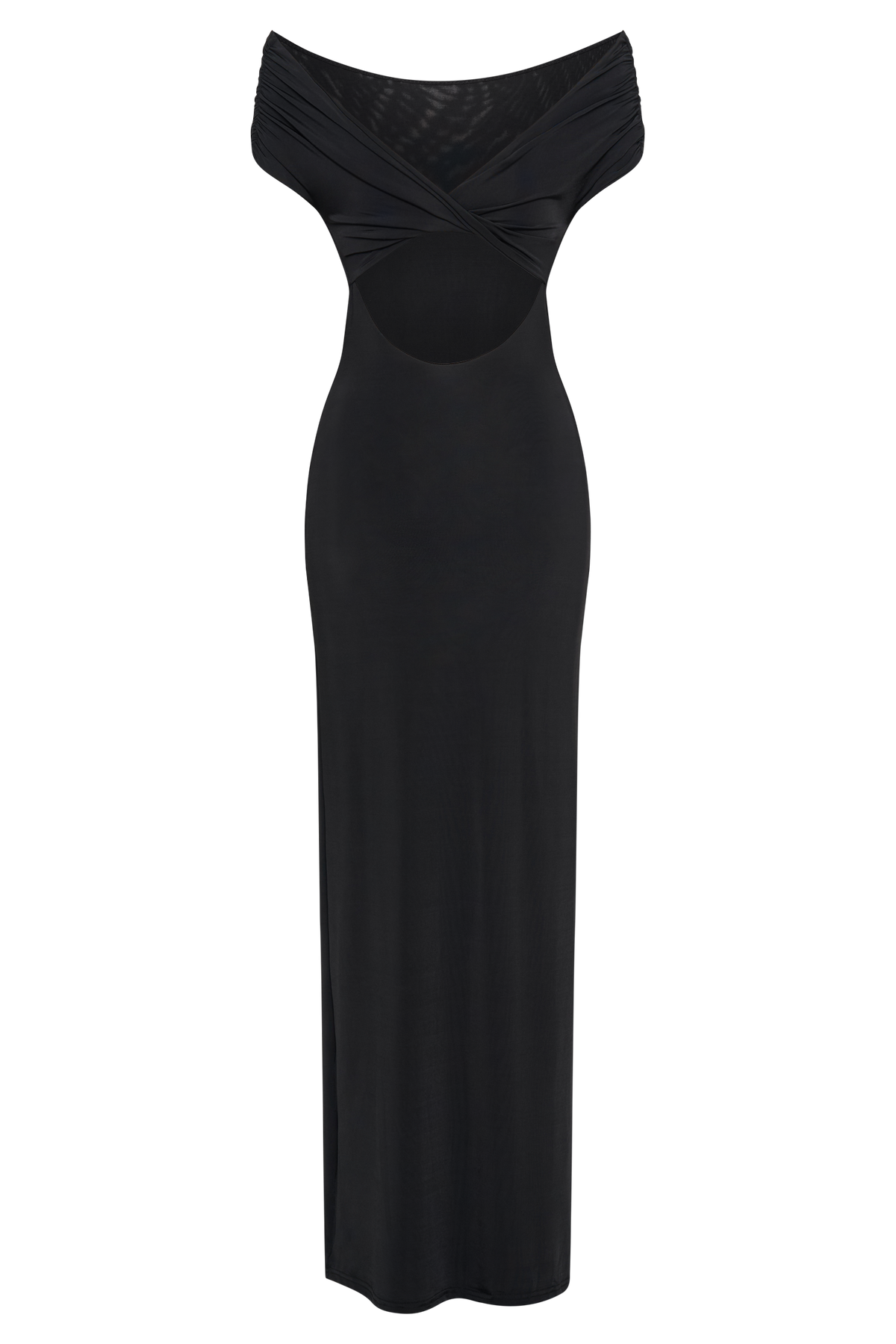 Imogen Off Shoulder Slinky Maxi Dress - Black #7