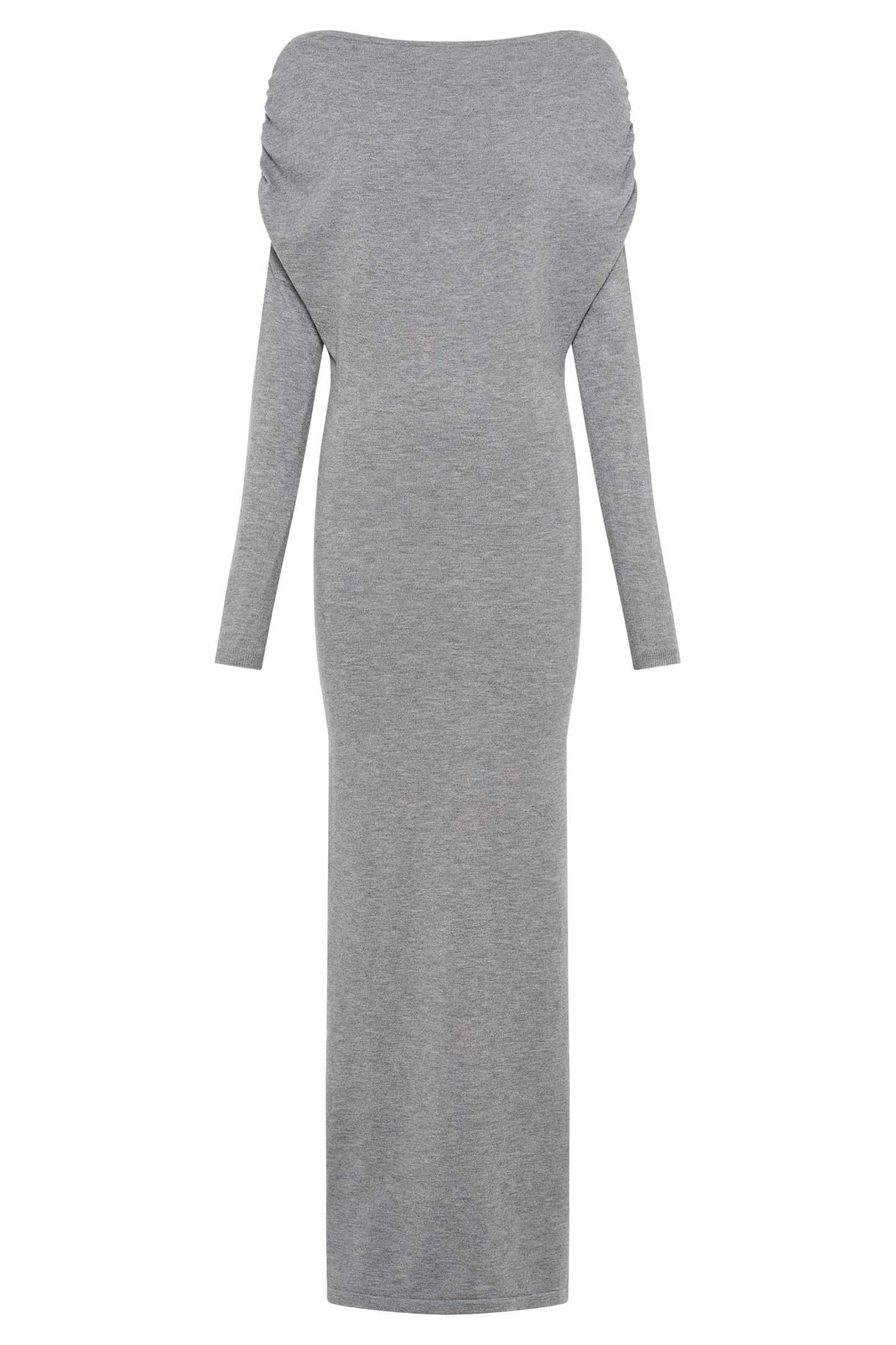 Jessie Cowl Neck Knit Midi Dress - Charcoal Marle