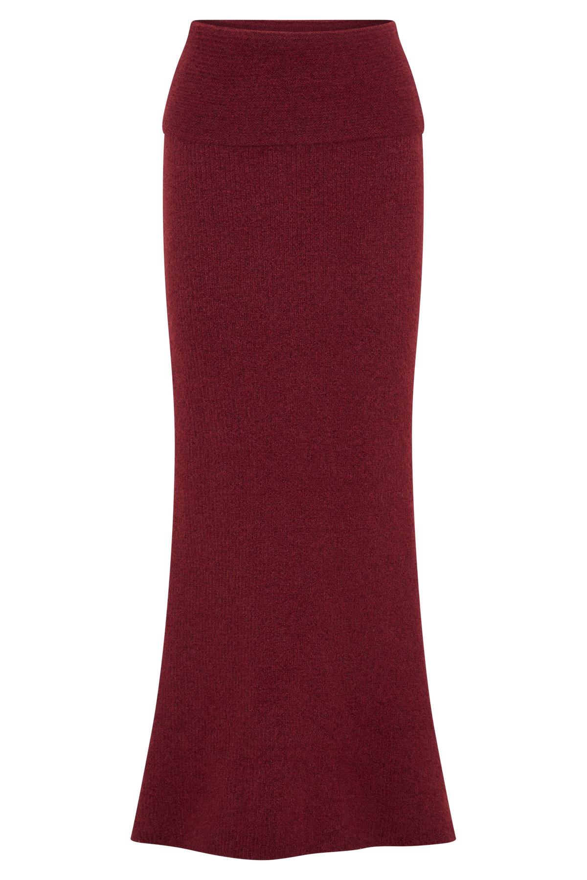 Charlotte Knit Maxi Skirt With Overlay - Merlot #9