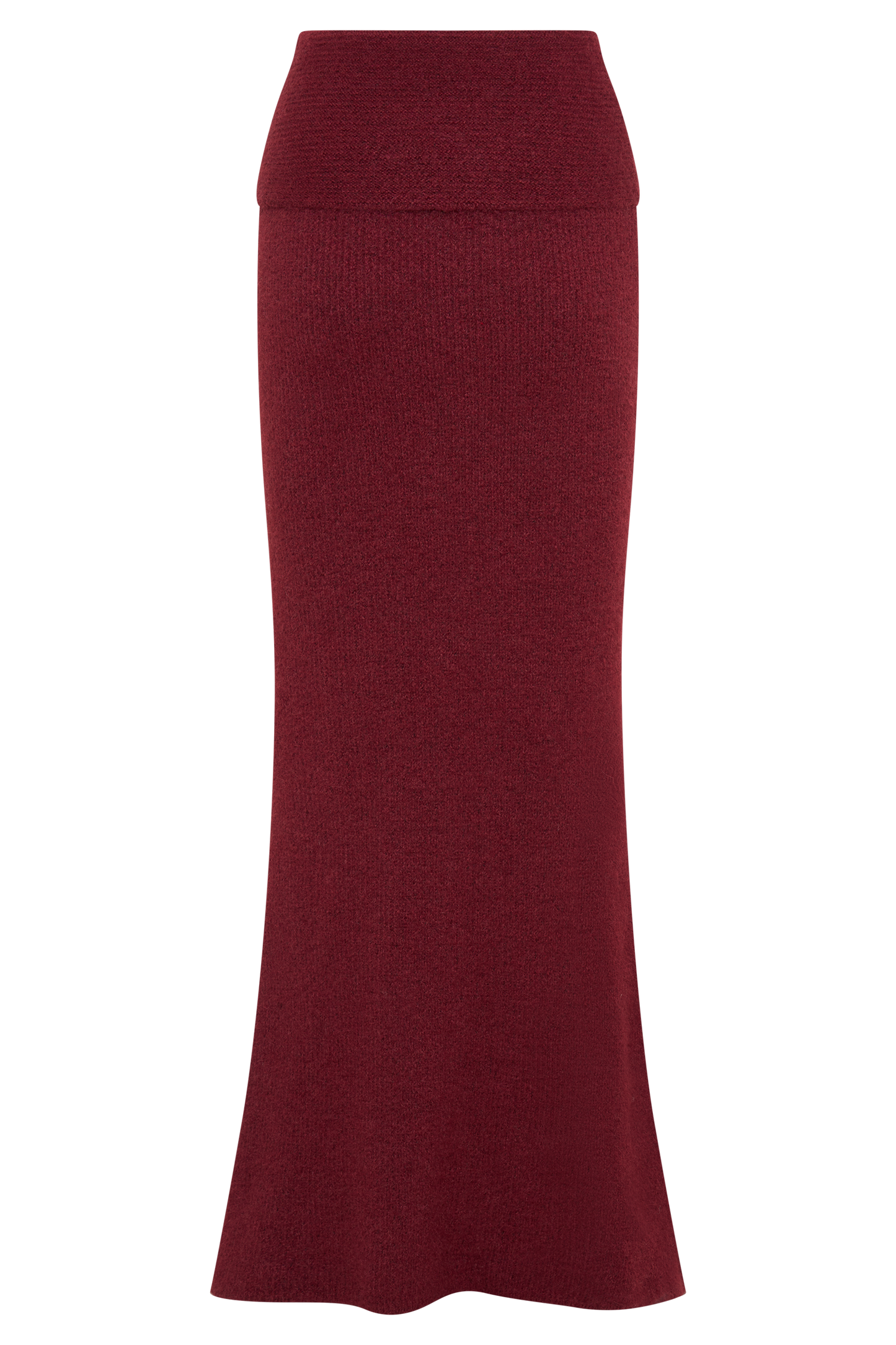 Charlotte Knit Maxi Skirt With Overlay - Merlot