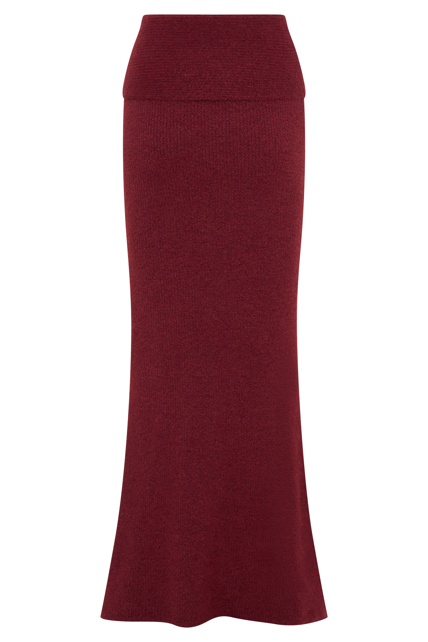 Charlotte Knit Maxi Skirt With Overlay - Merlot #10